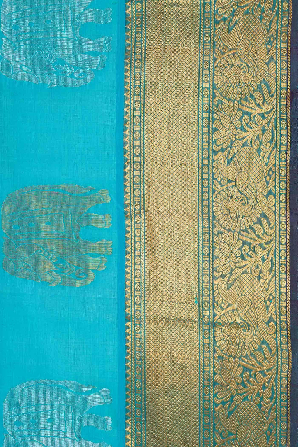 Sky Blue Dual Tone Silk Cotton Saree