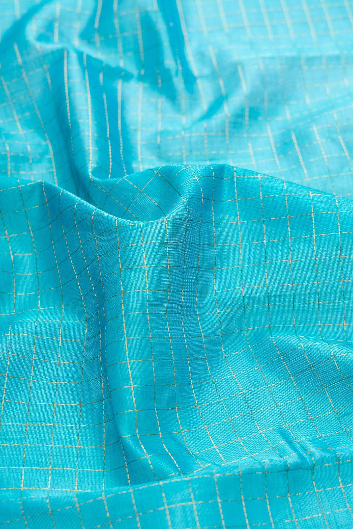 Sky Blue Dual Tone Silk Cotton Saree