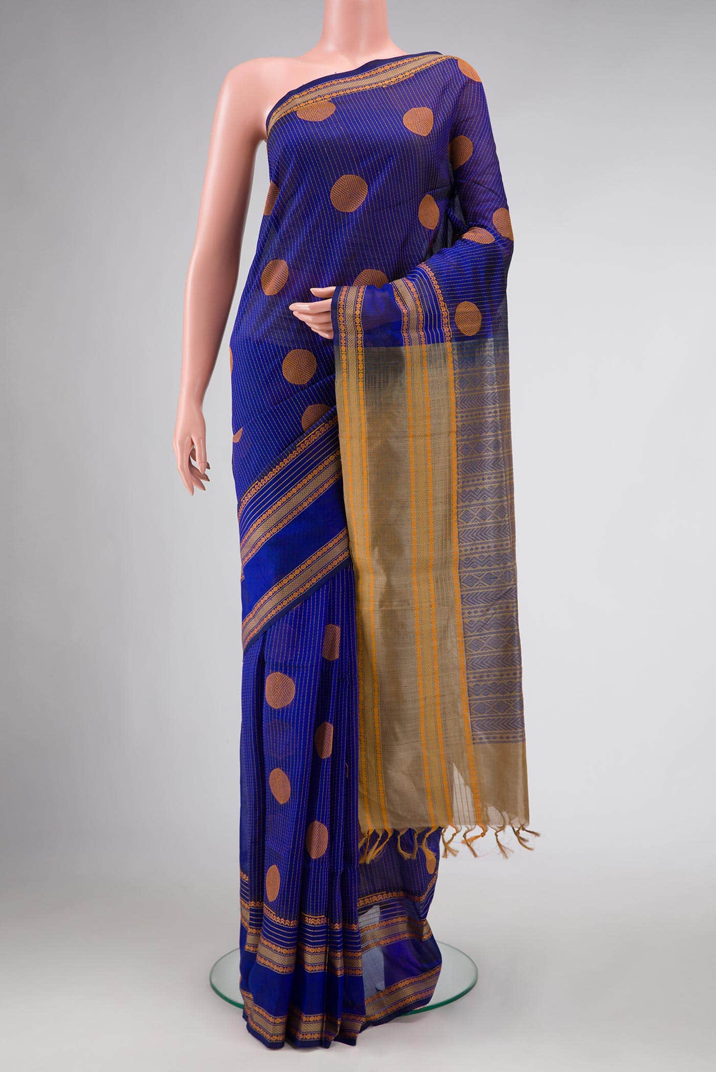 Royal Blue Silk Cotton Saree