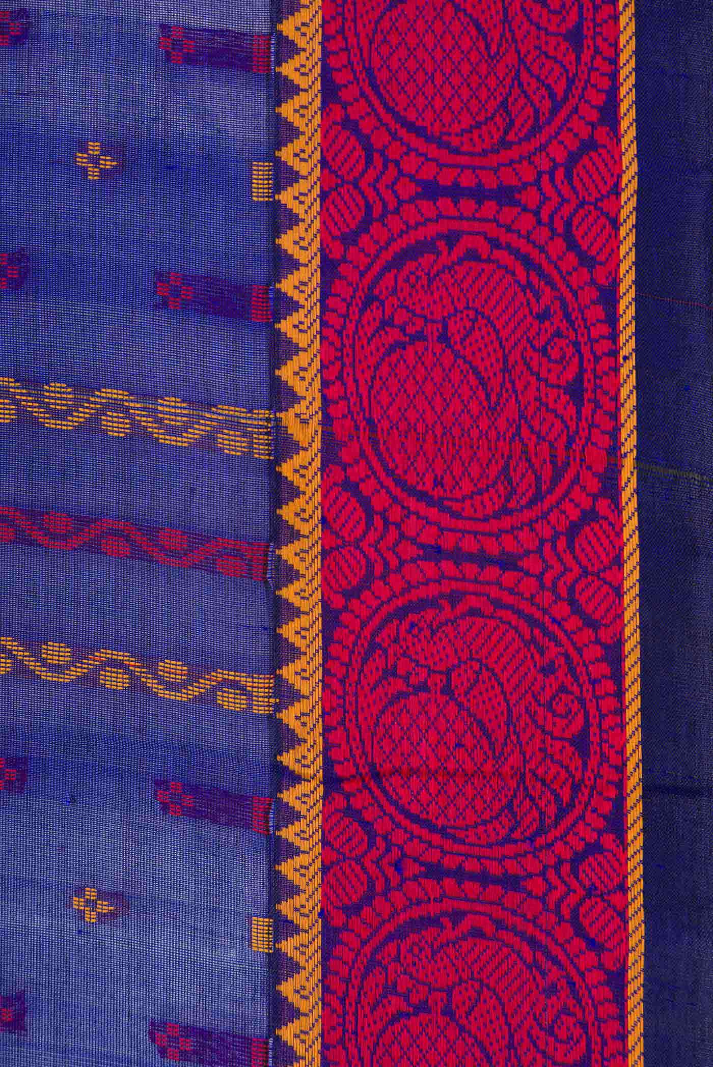 Royal Blue Dual Tone Silk Cotton Saree