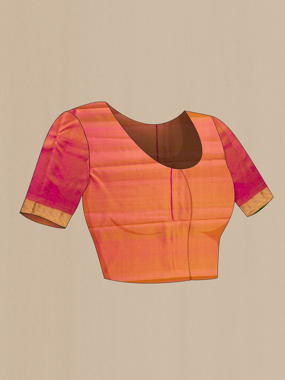 Parrot Green Dual Tone Kanchipuram Silk Saree