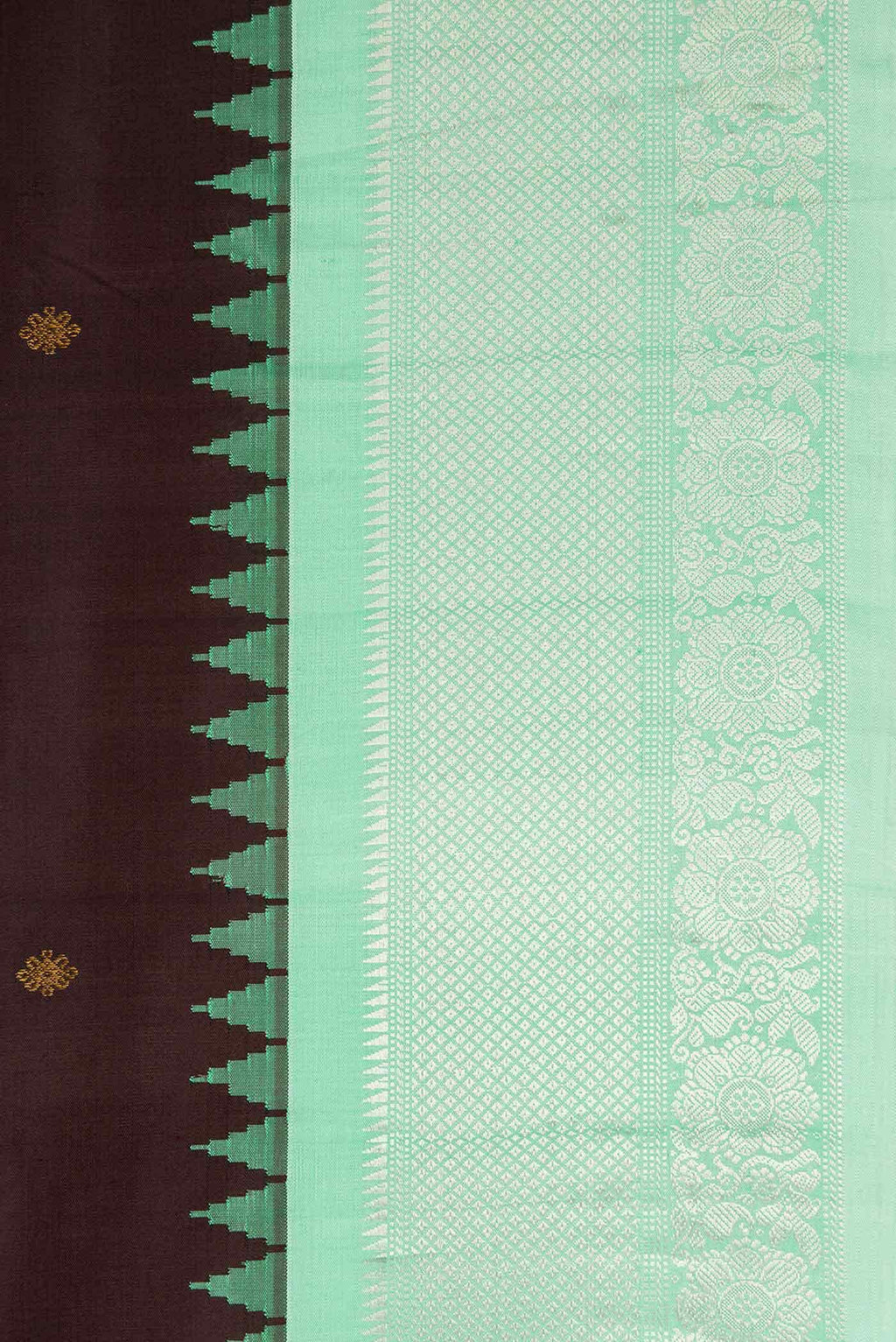 Brown Dual Tone Gadwal Silk Saree