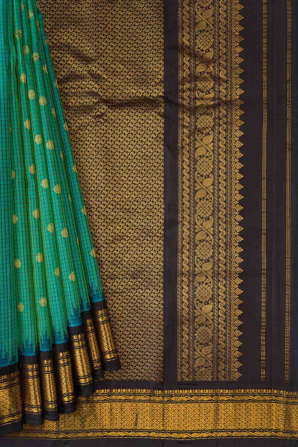 Green Gadwal Silk Saree