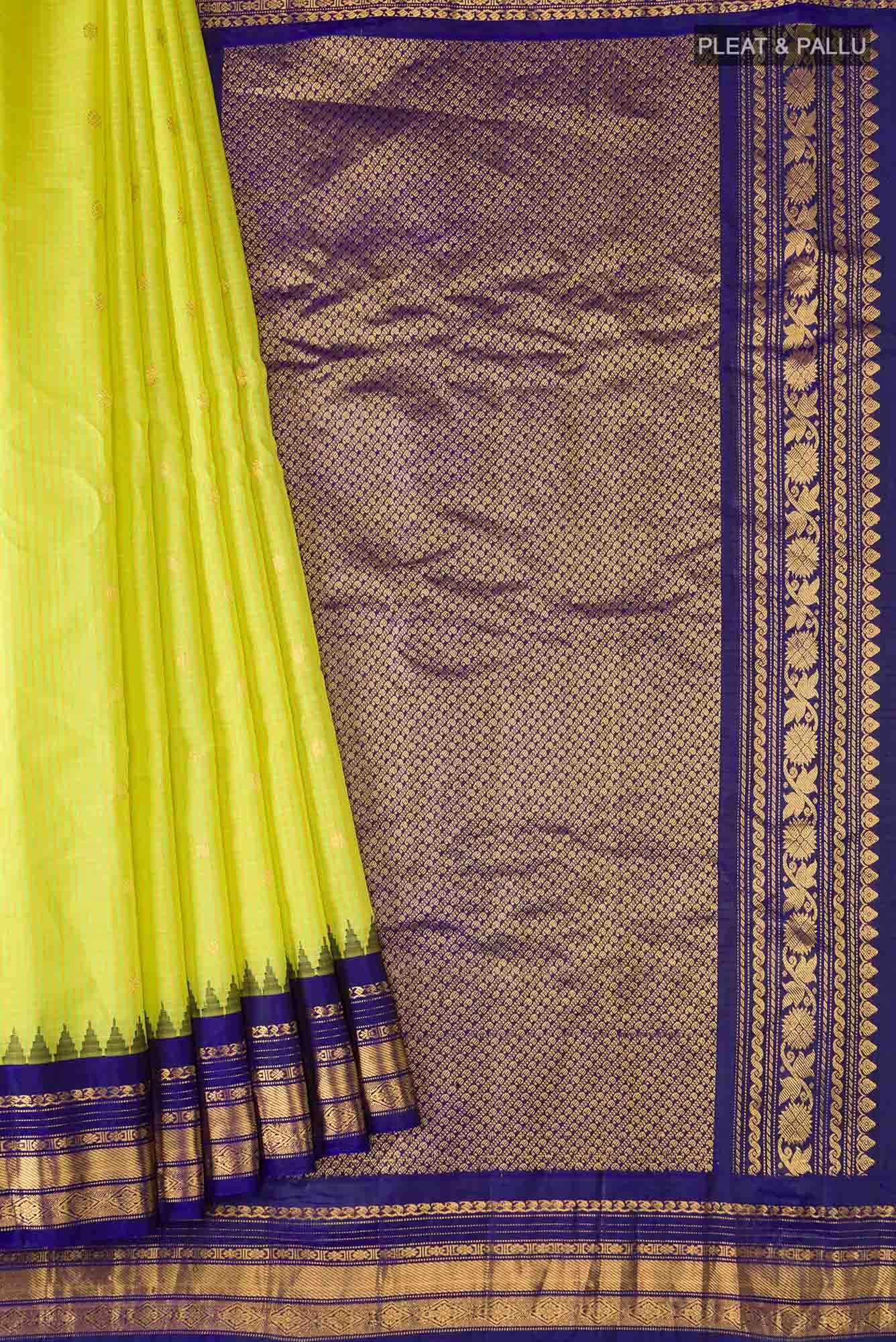 Green Gadwal Silk Cotton Saree