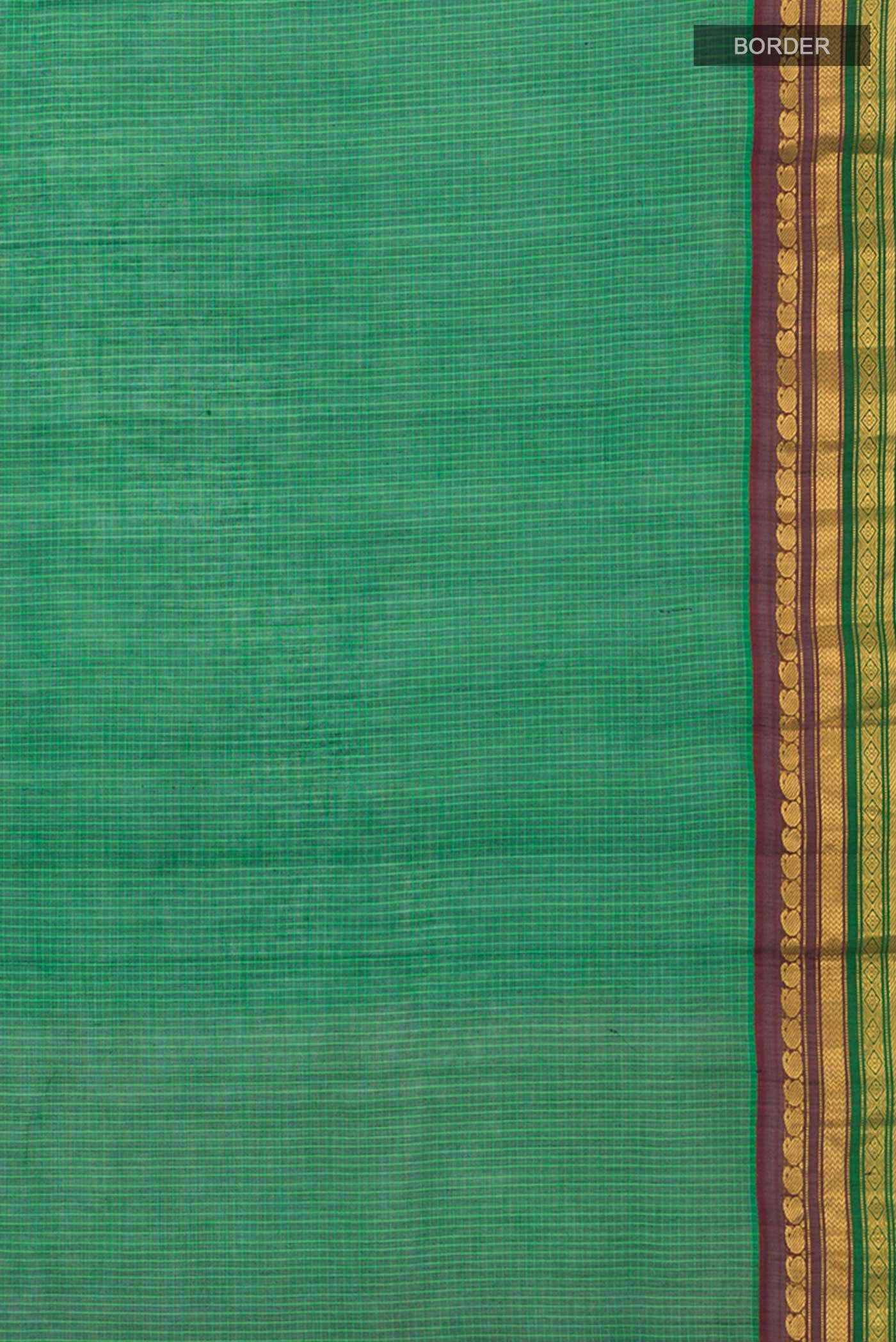 Green Gadwal cotton Saree