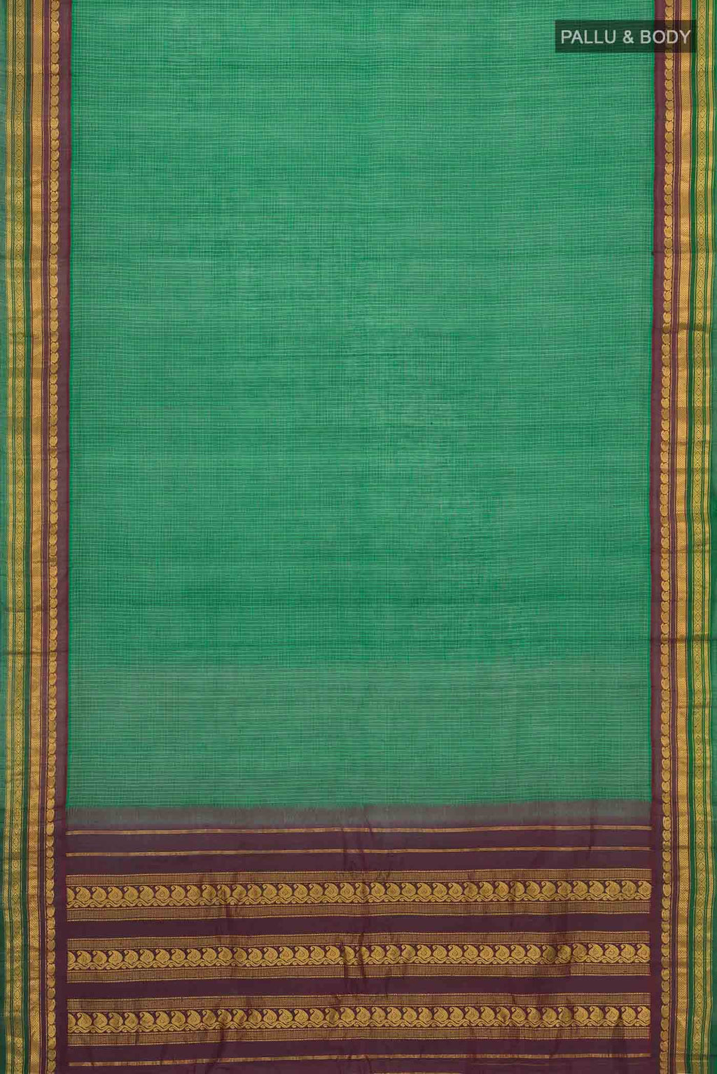 Green Gadwal cotton Saree