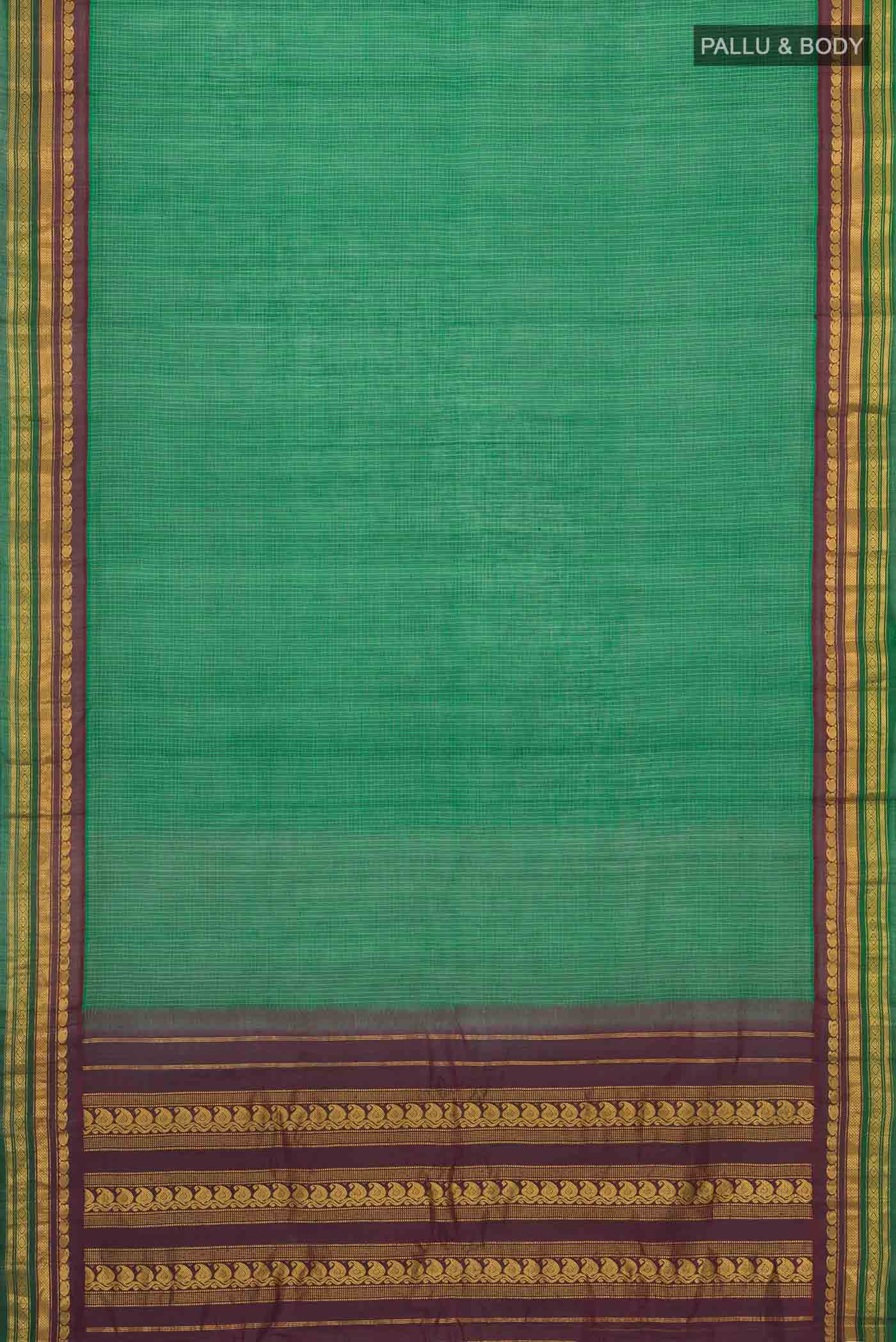 Green Gadwal cotton Saree