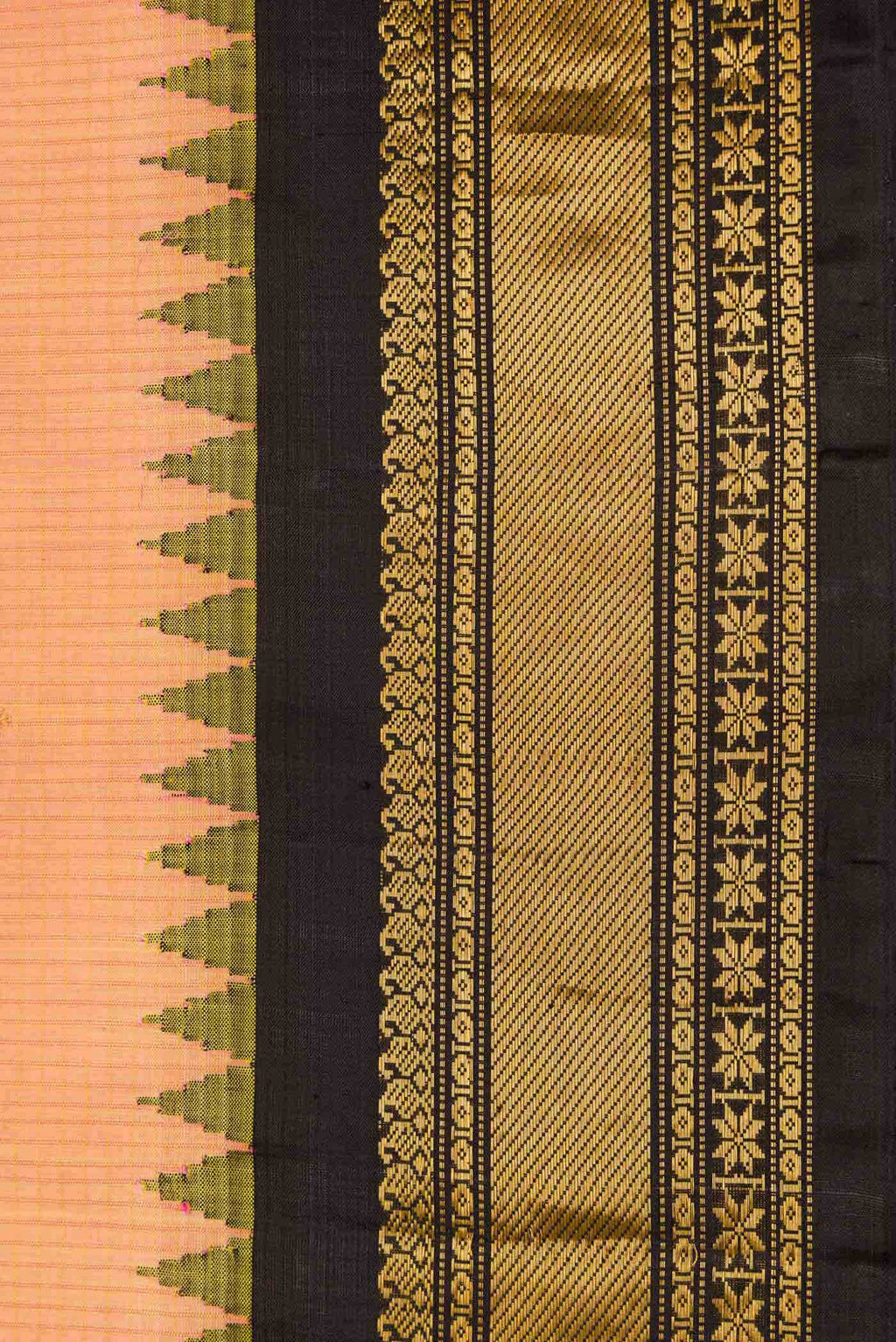 Coral Dual Tone Gadwal Silk Saree