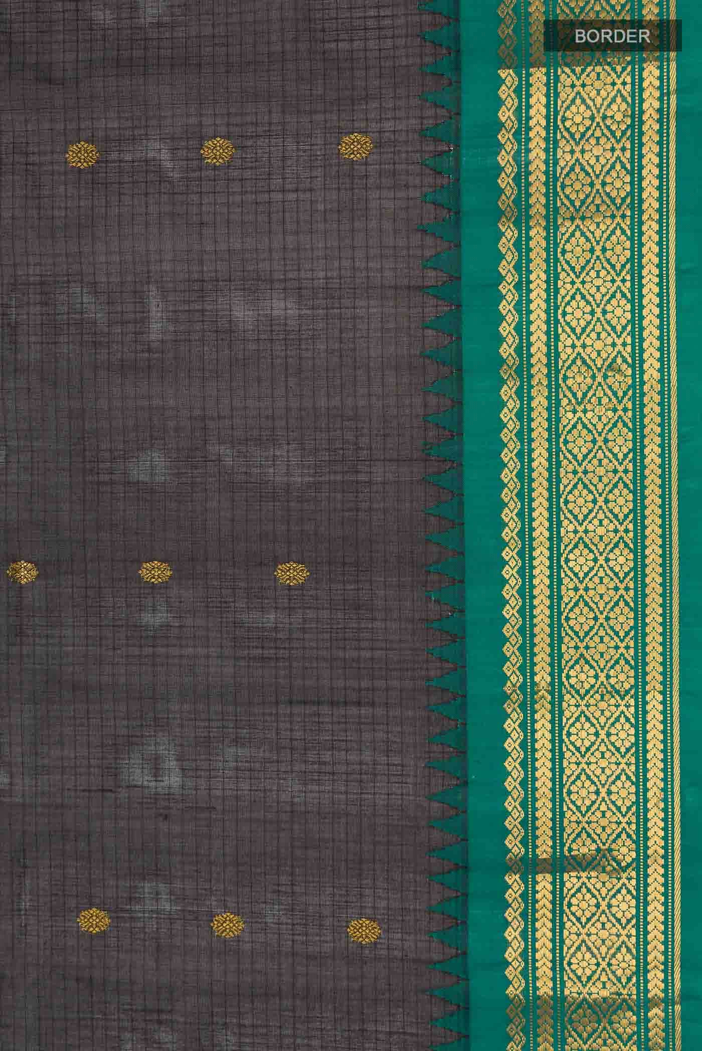 Black Gadwal Silk Cotton Saree