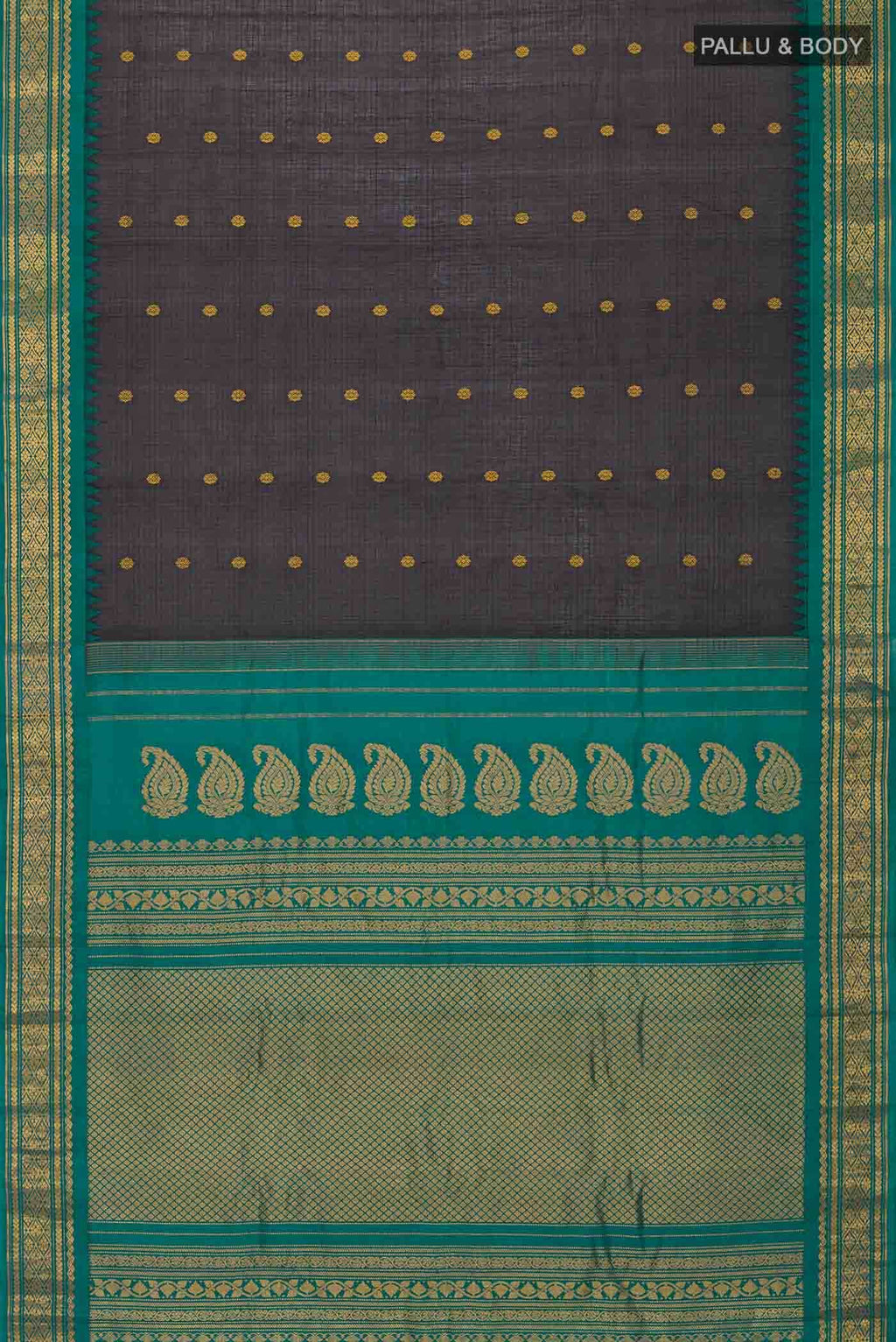 Black Gadwal Silk Cotton Saree