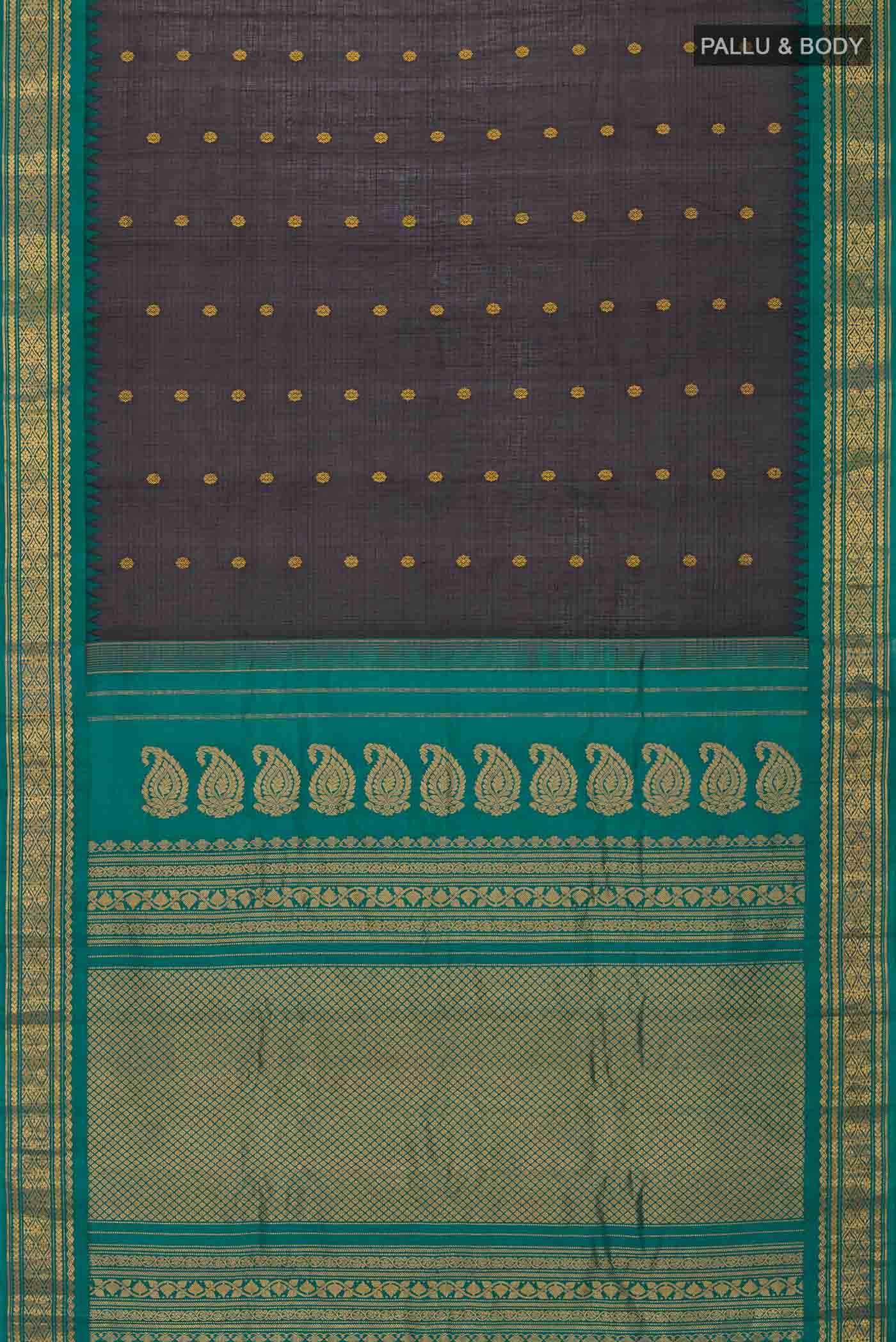 Black Gadwal Silk Cotton Saree