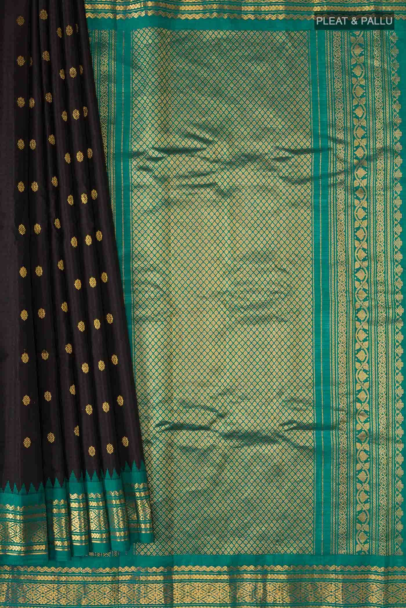 Black Gadwal Silk Cotton Saree