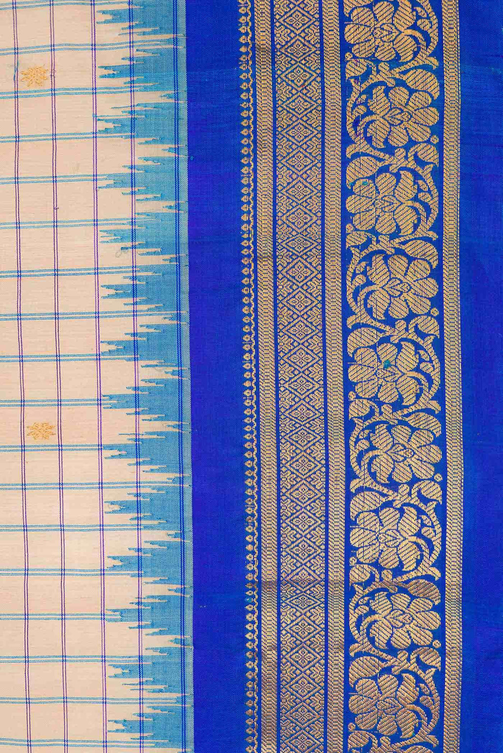 Beige Dual Tone Gadwal Silk Saree