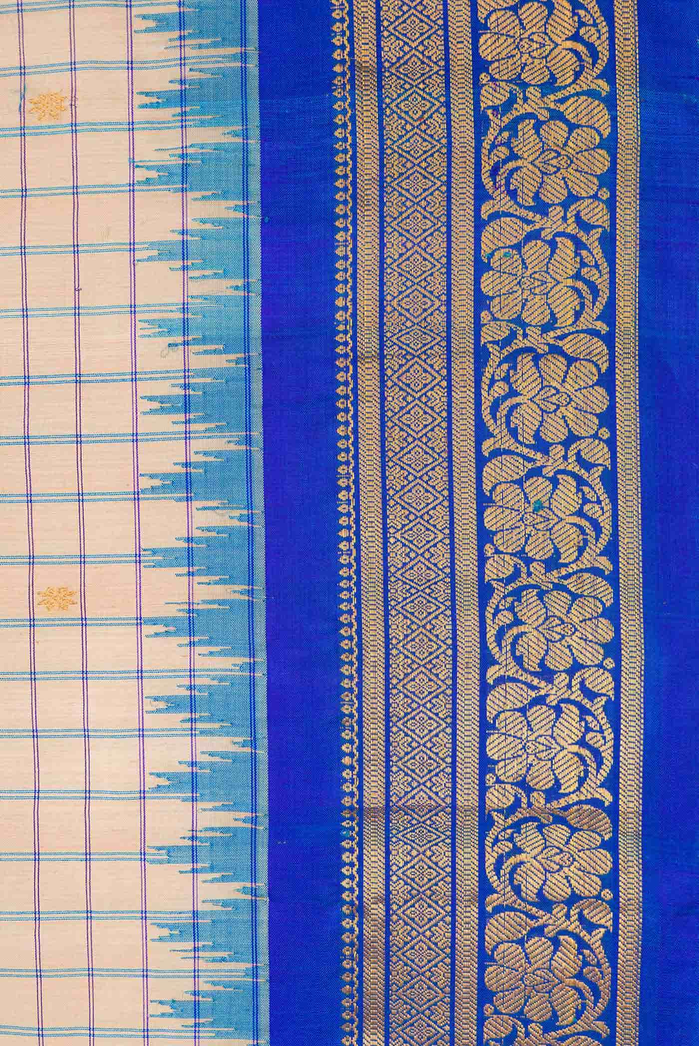 Beige Dual Tone Gadwal Silk Saree