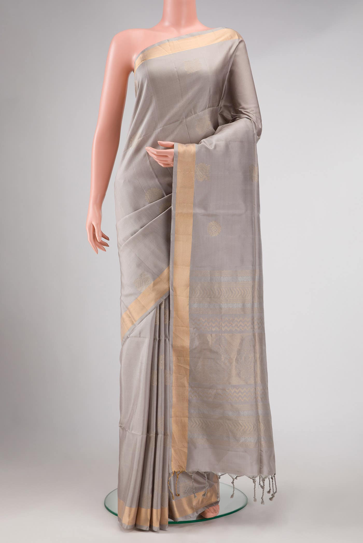 Grey Soft Silk Saree
