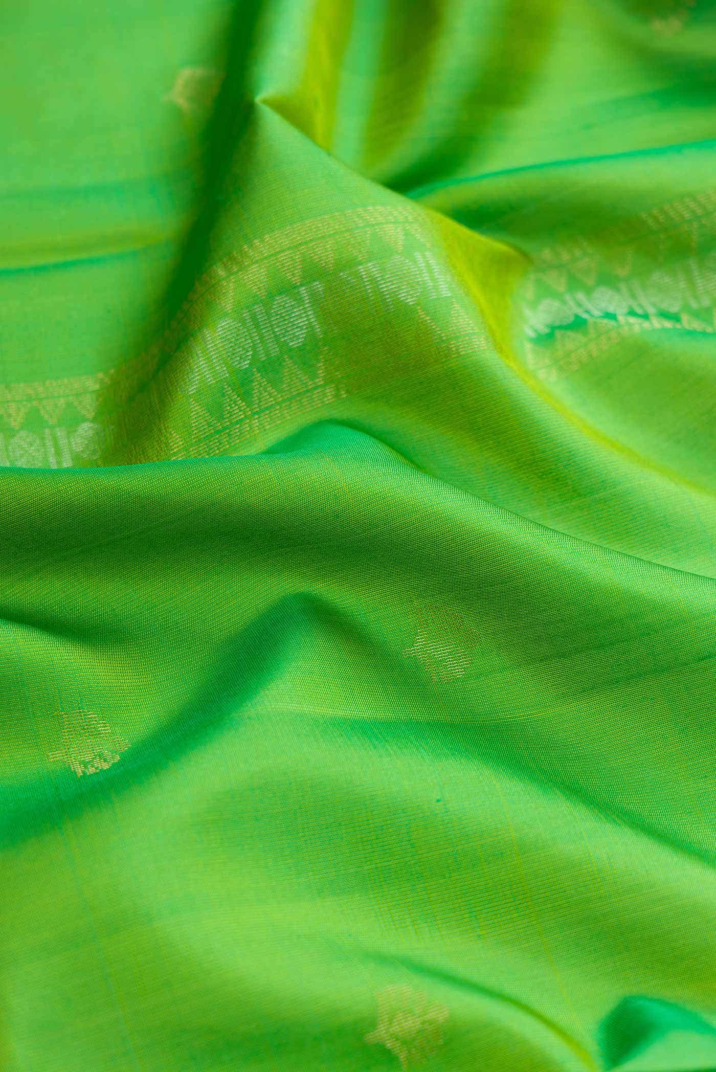 Parrot Green Soft Silk Saree