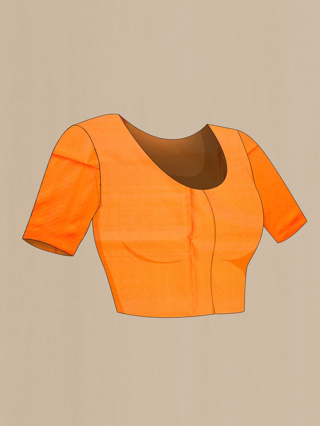 Orange Dual Tone Soft Silk Saree
