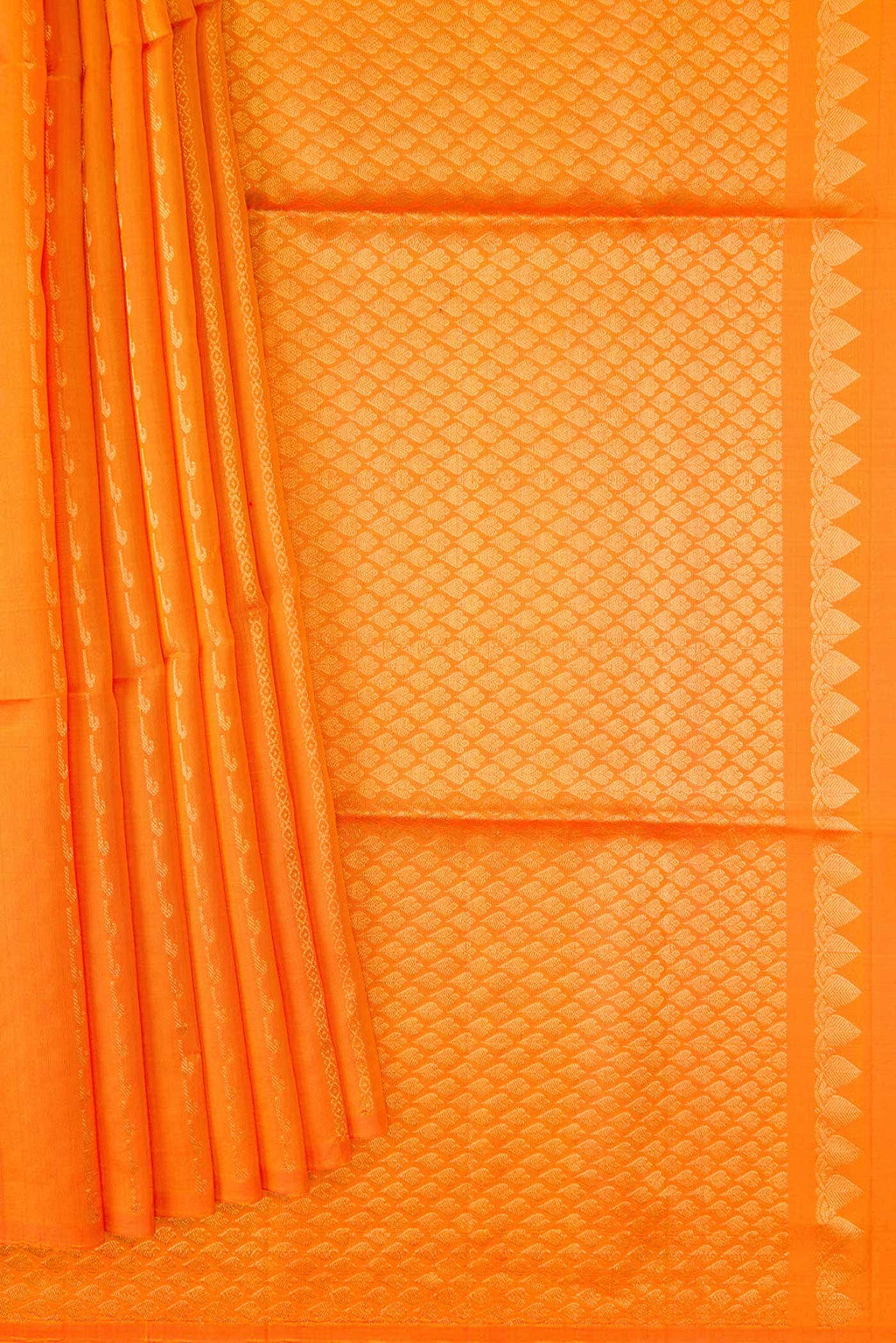 Orange Dual Tone Soft Silk Saree
