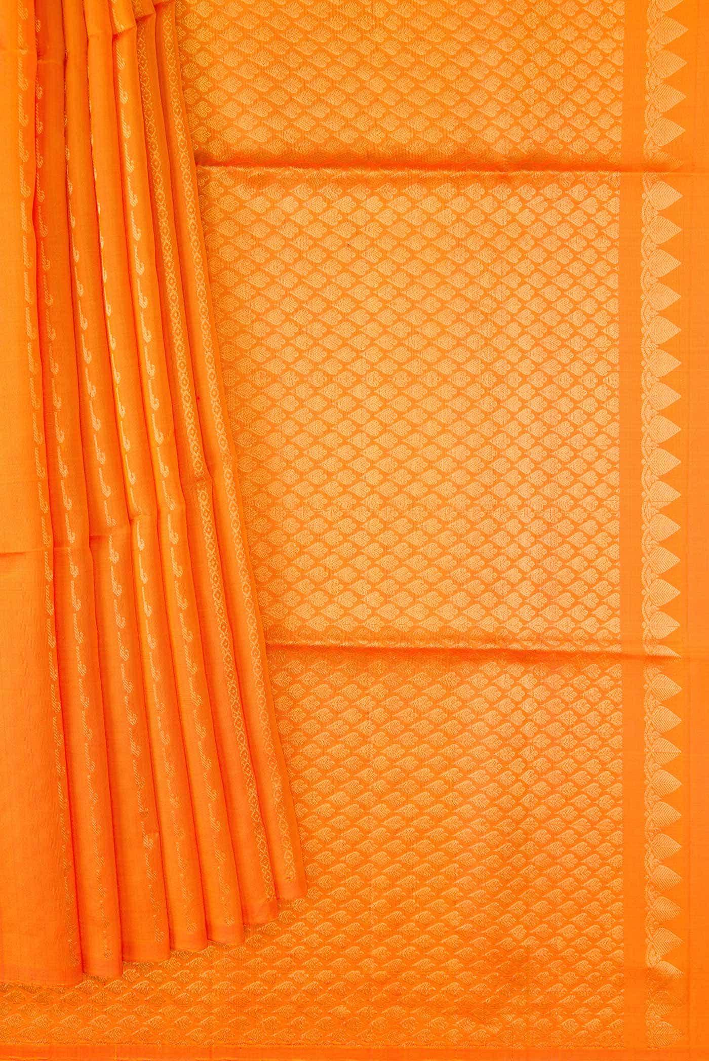 Orange Dual Tone Soft Silk Saree