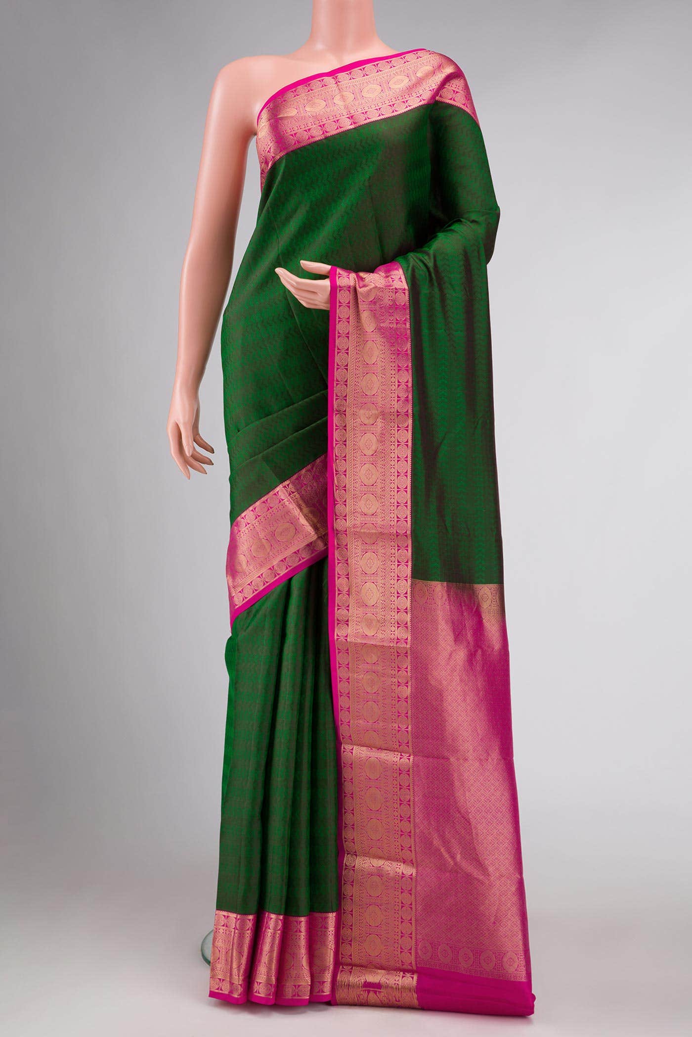 Green Dual Tone Kanchipuram Silk Saree