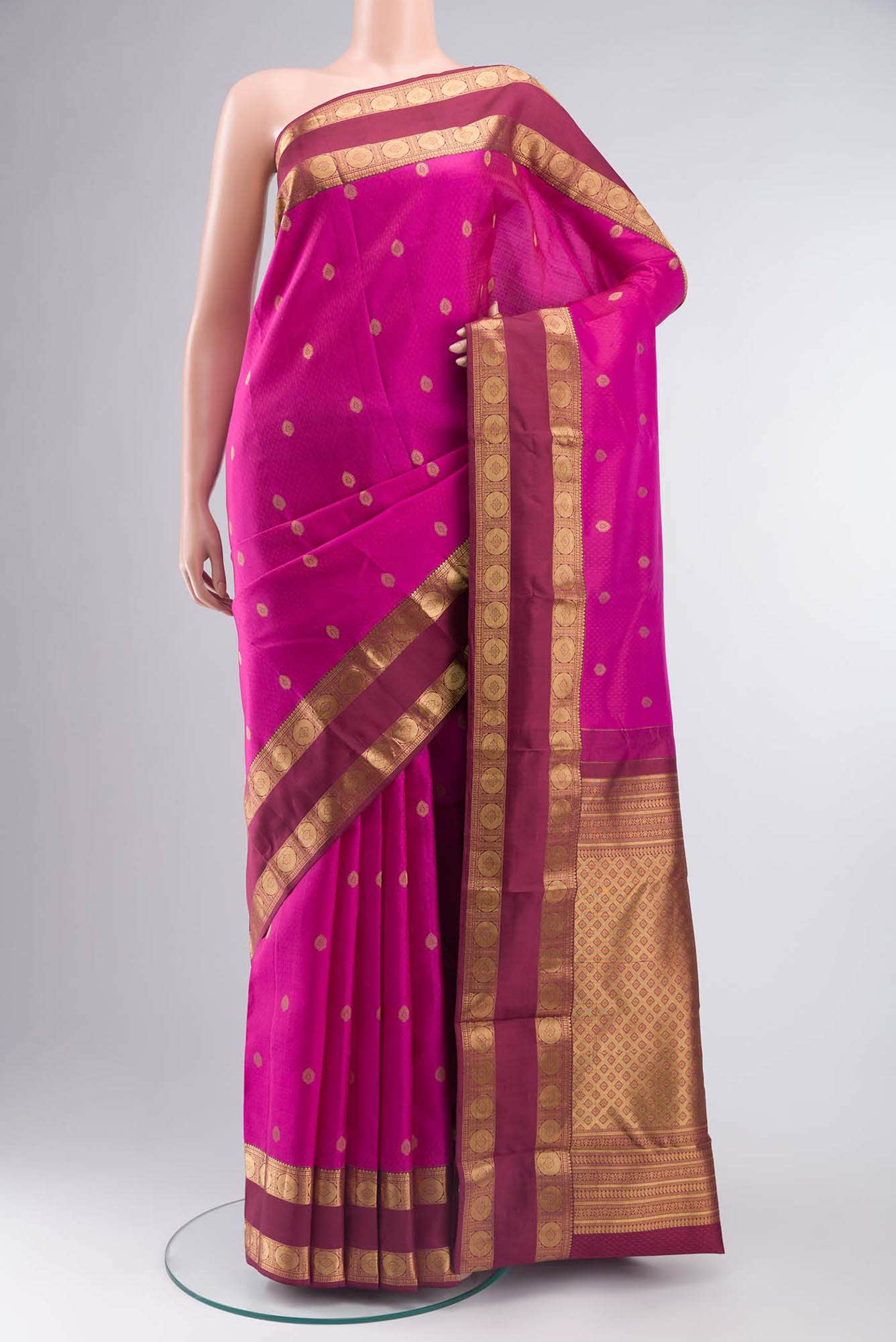 Pink Kanchipuram Silk Saree