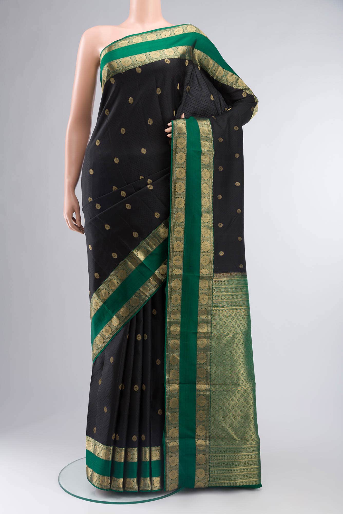 Black Kanchipuram Silk Saree