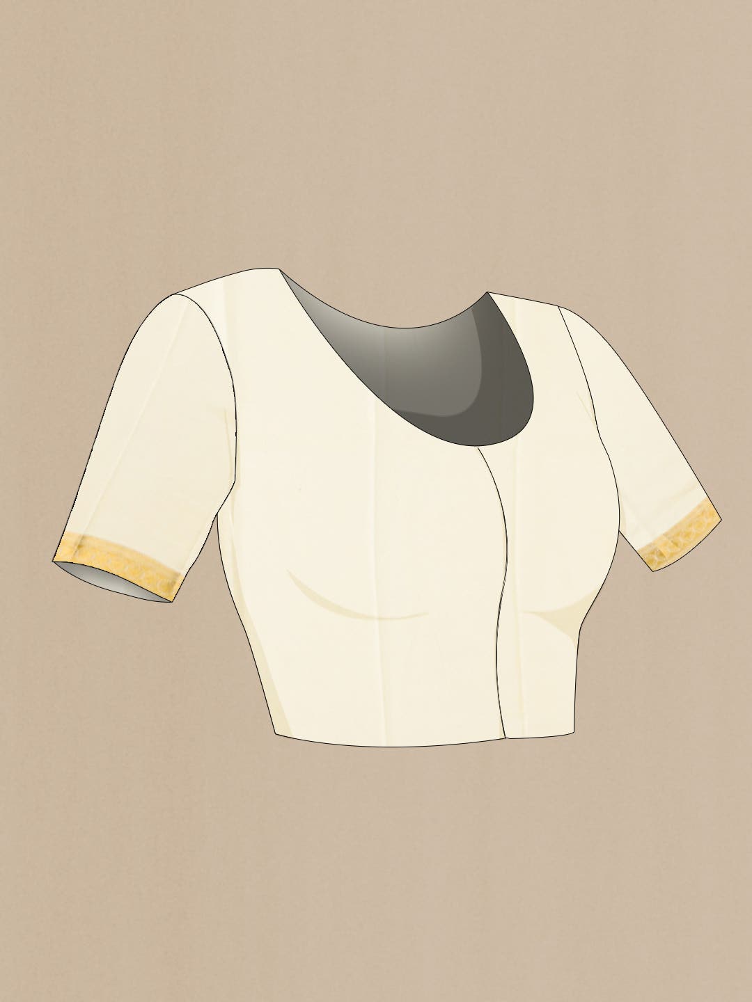 Cream Mysore Crepe Saree