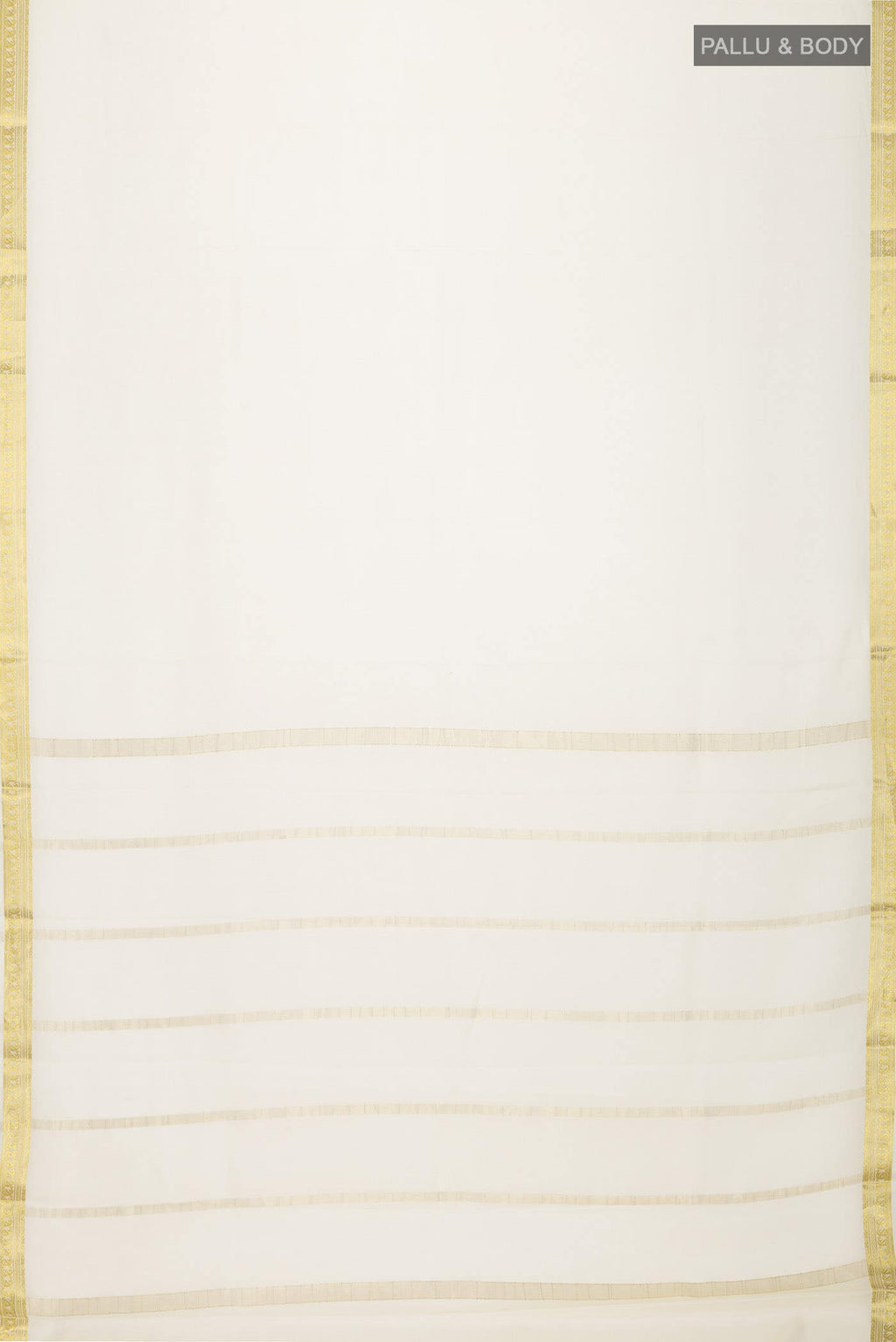 Cream Mysore Crepe Saree
