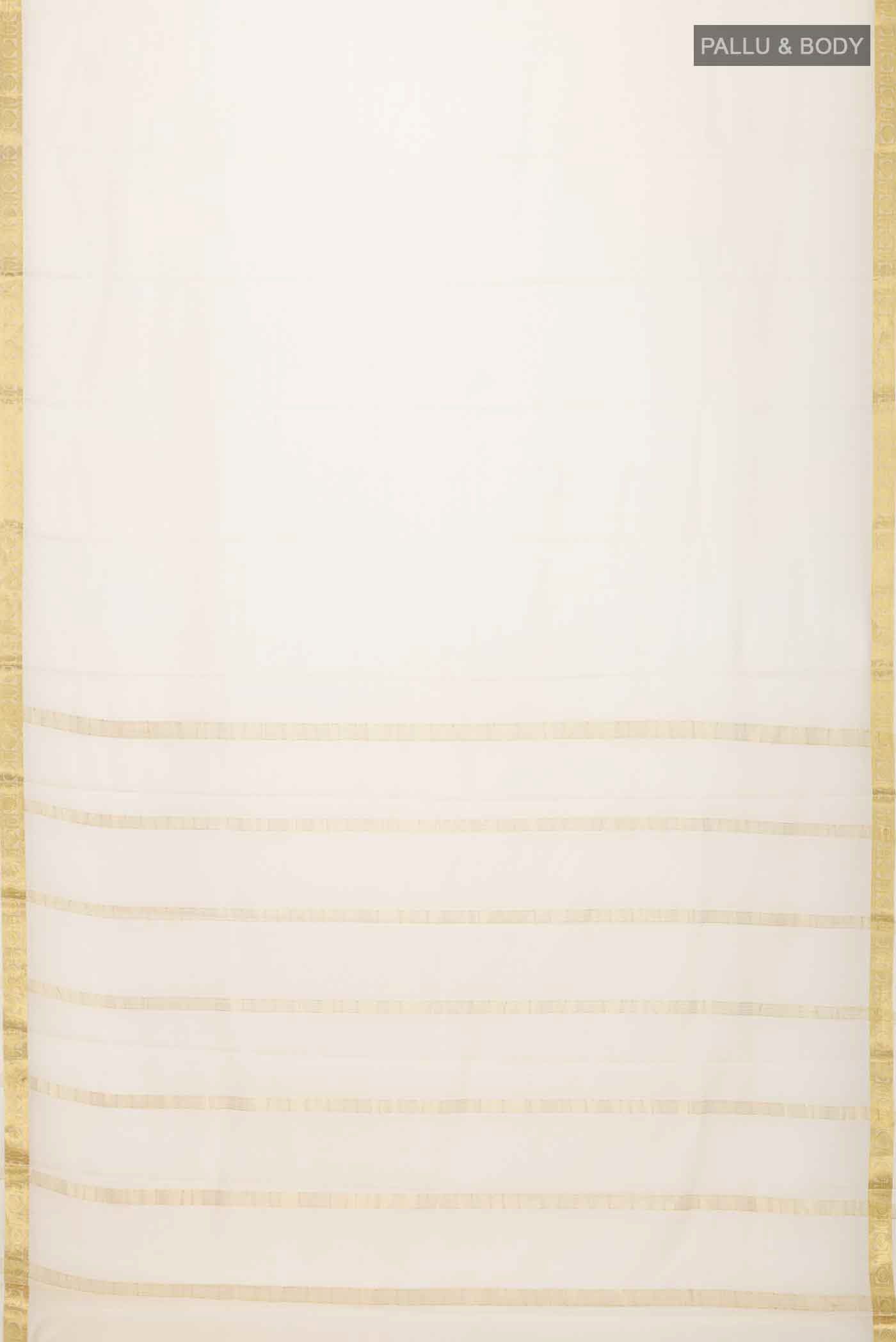 Cream Mysore Crepe Saree