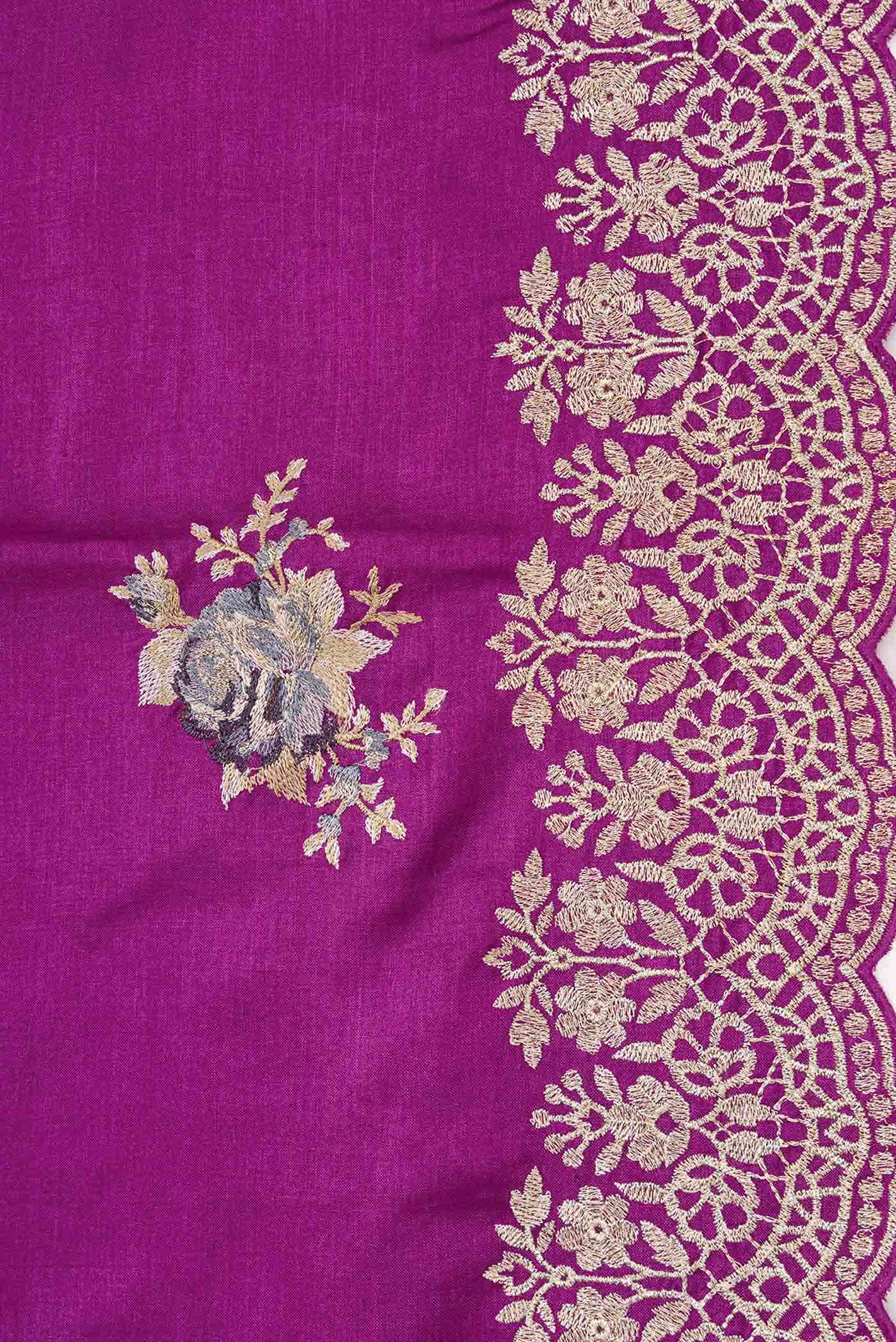 Purple Tussar Silk Saree