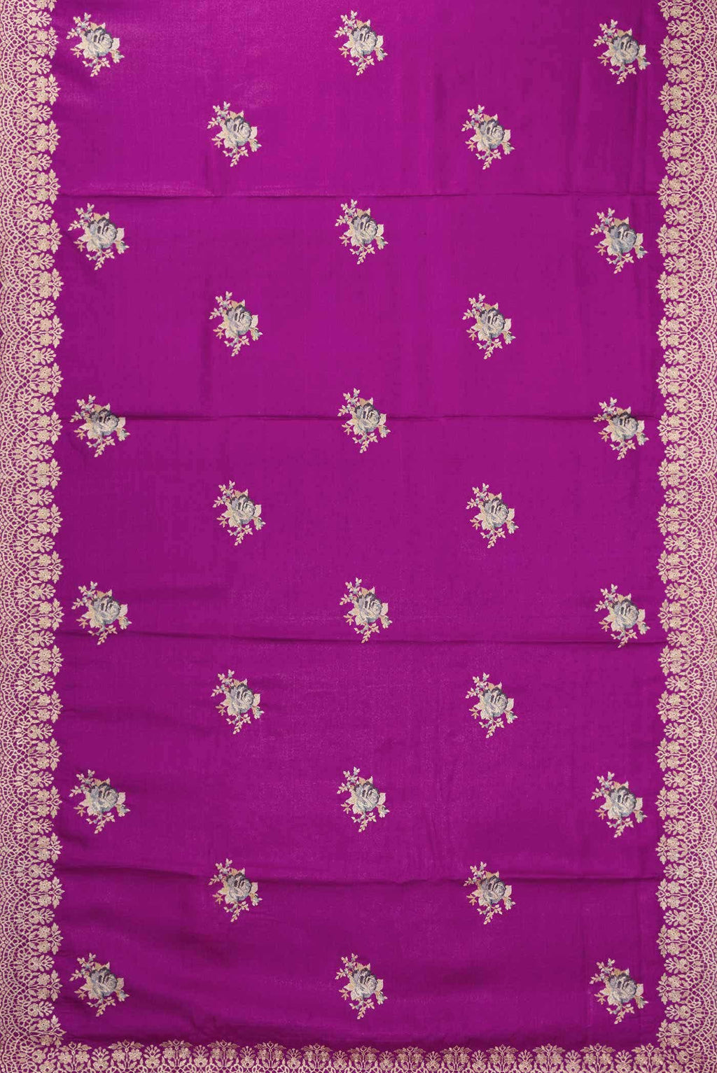Purple Tussar Silk Saree
