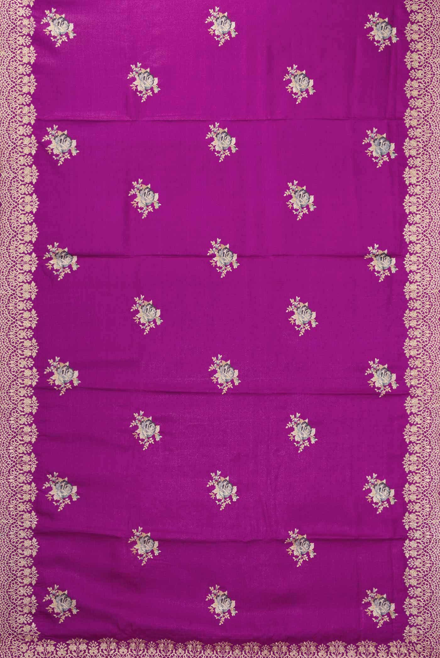 Purple Tussar Silk Saree