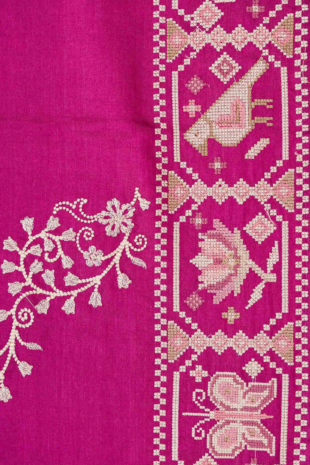 Purple Tussar Silk Saree