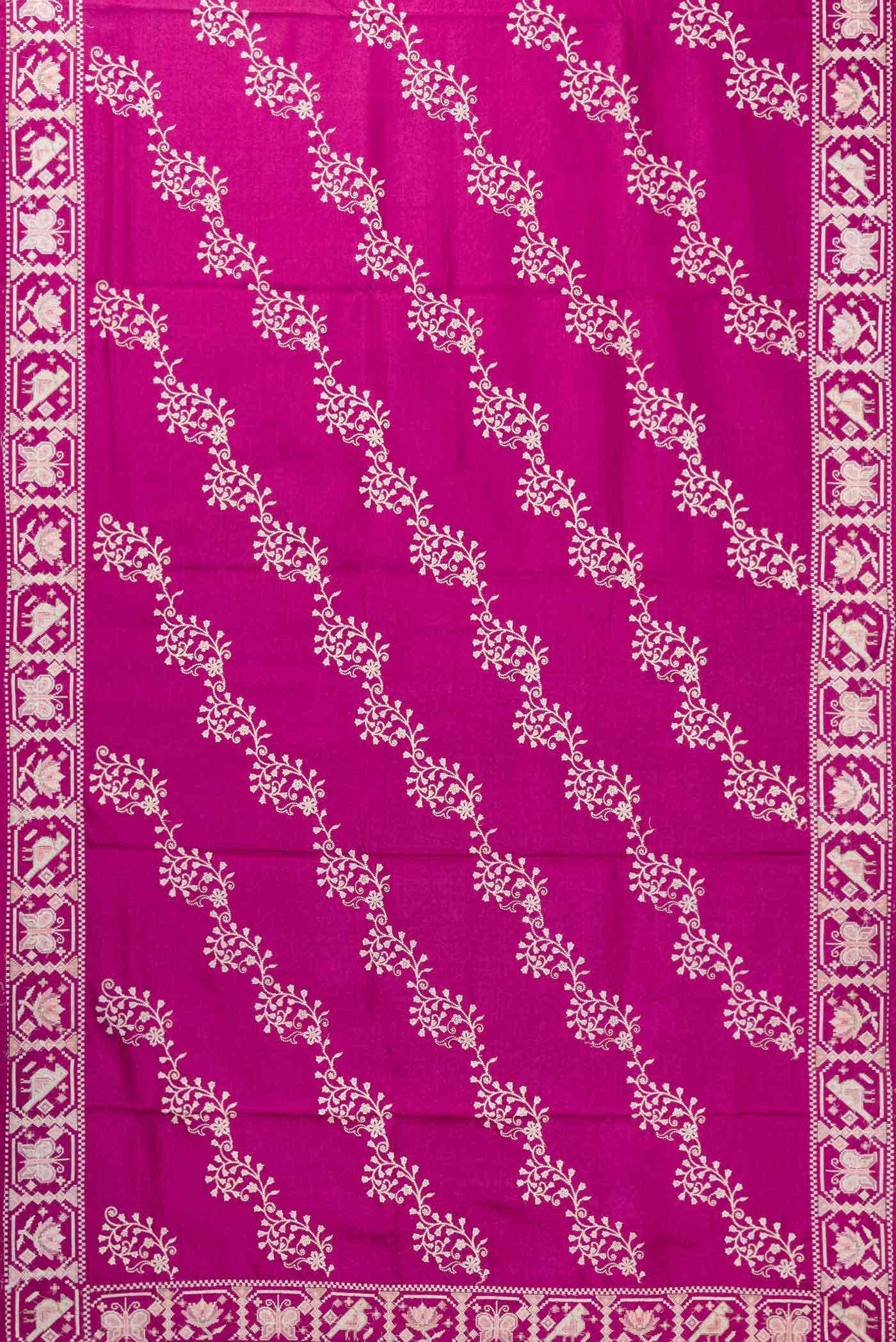 Purple Tussar Silk Saree