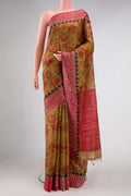 Mehandi Green Dual Tone Tussar Silk Saree
