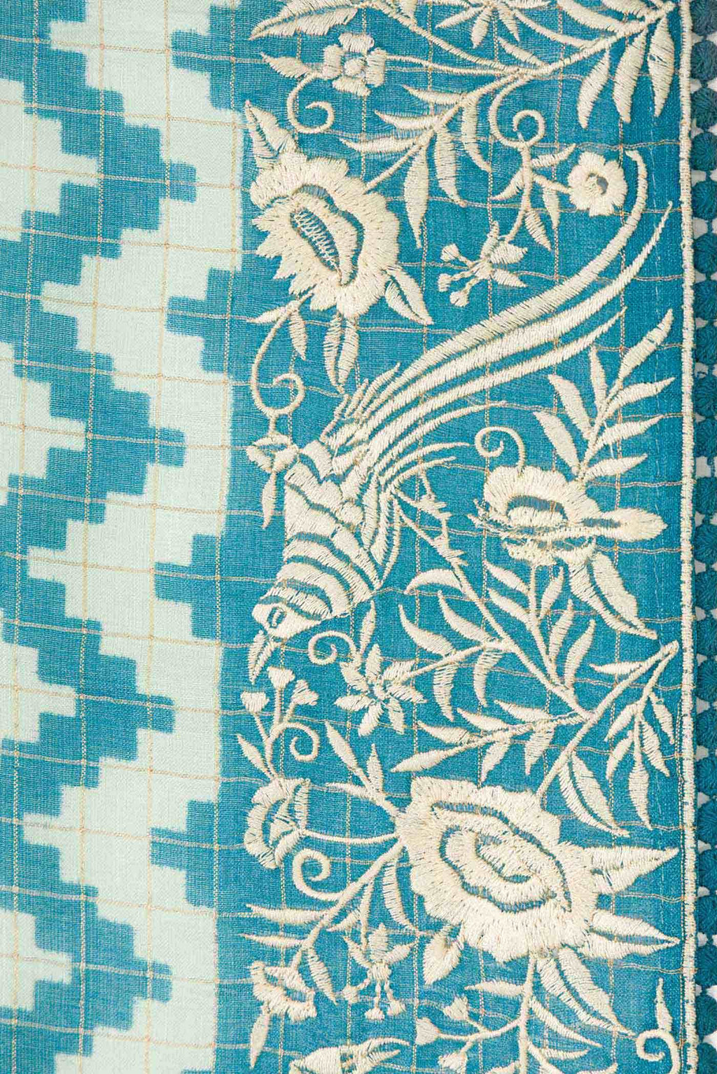 Blue Tussar Silk Saree