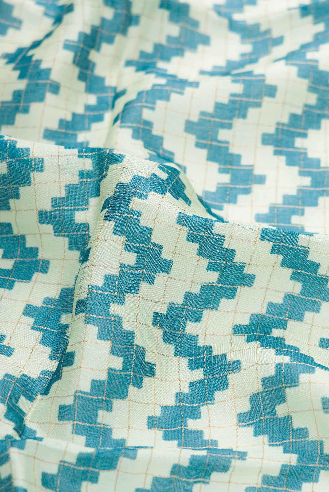 Blue Tussar Silk Saree