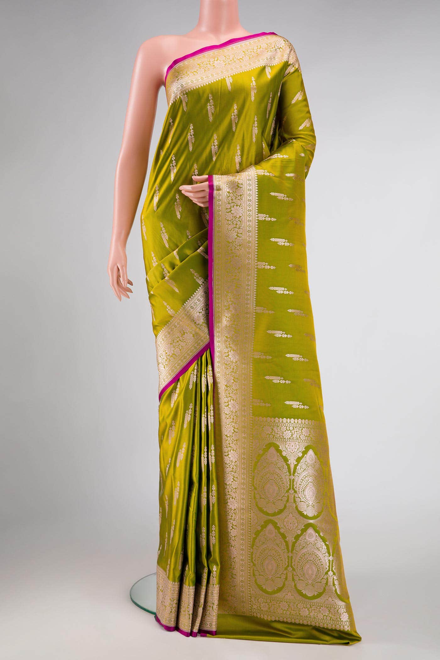 Green Dual Tone Blended Banarasi Silk Saree