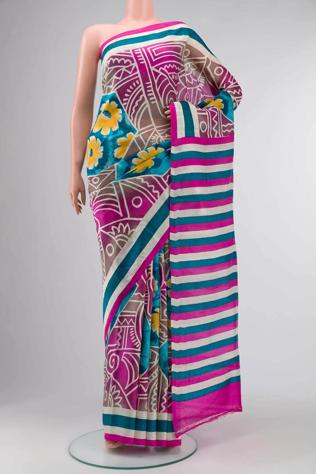 Multi Printed Silk Saree