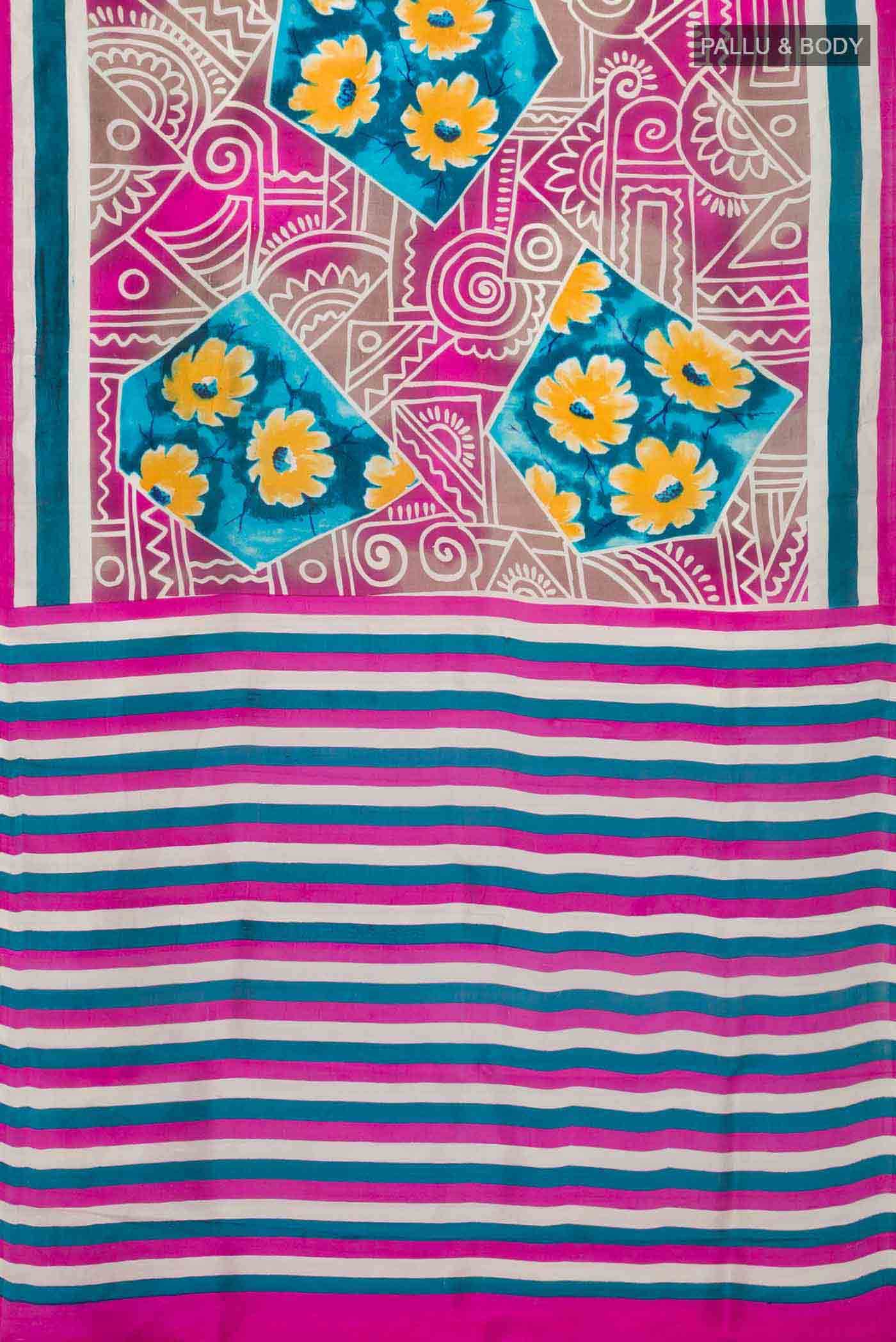 Multi Printed Silk Saree