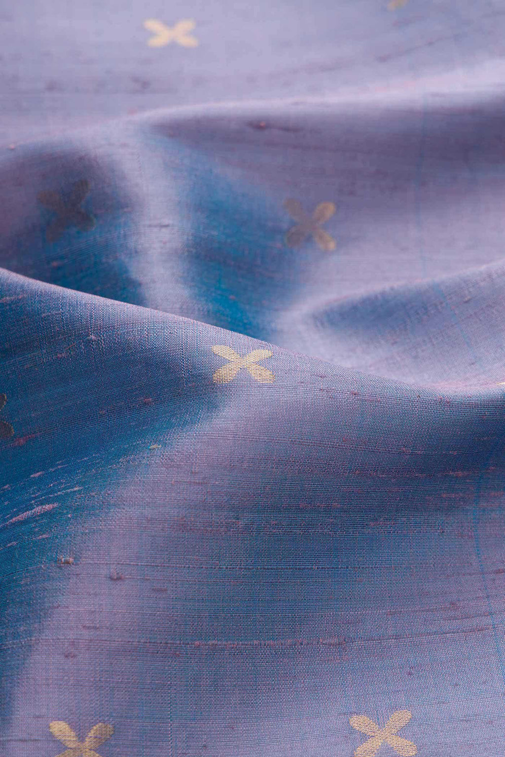 Mist Blue Dual Tone Raw Silk Saree