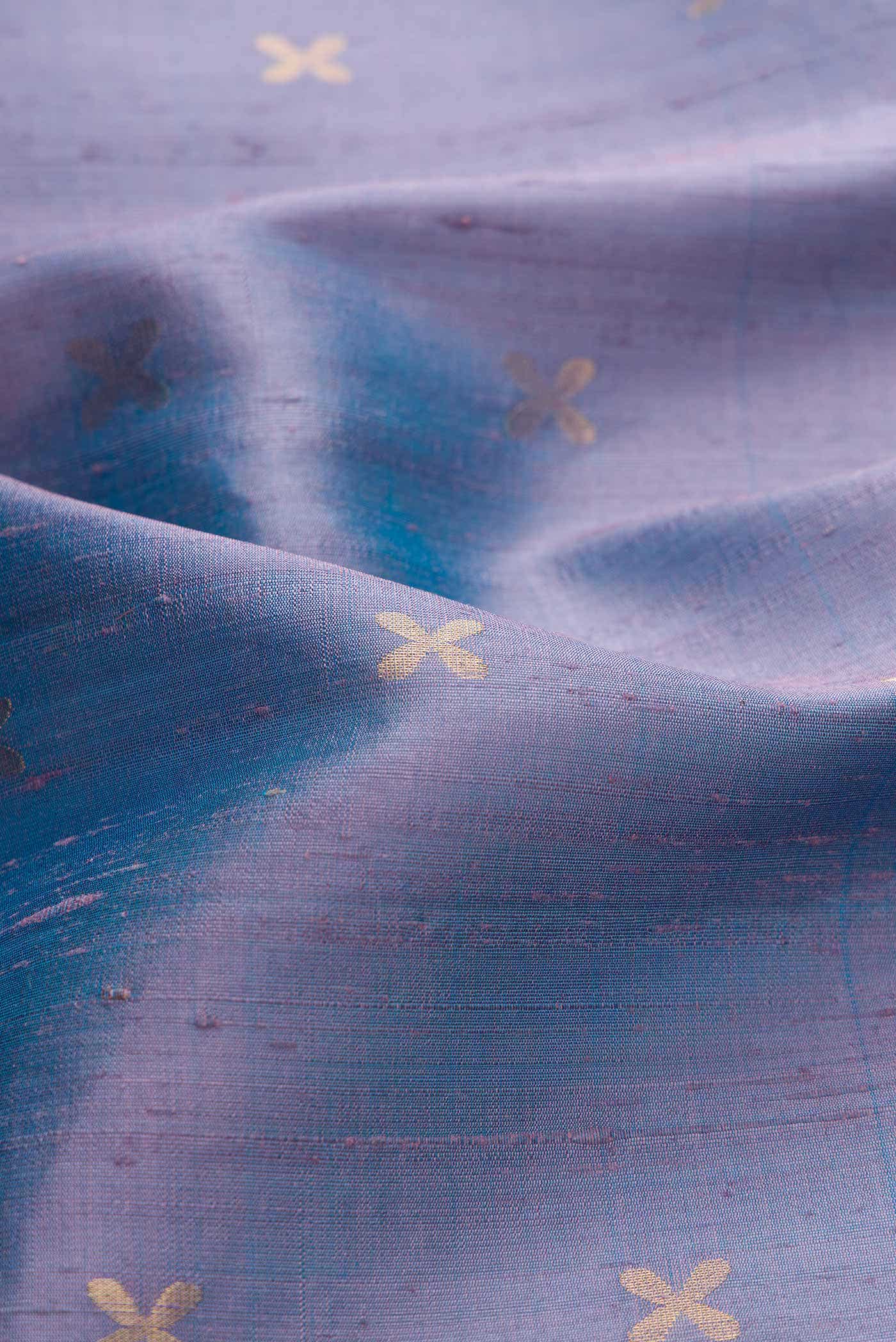 Mist Blue Dual Tone Raw Silk Saree