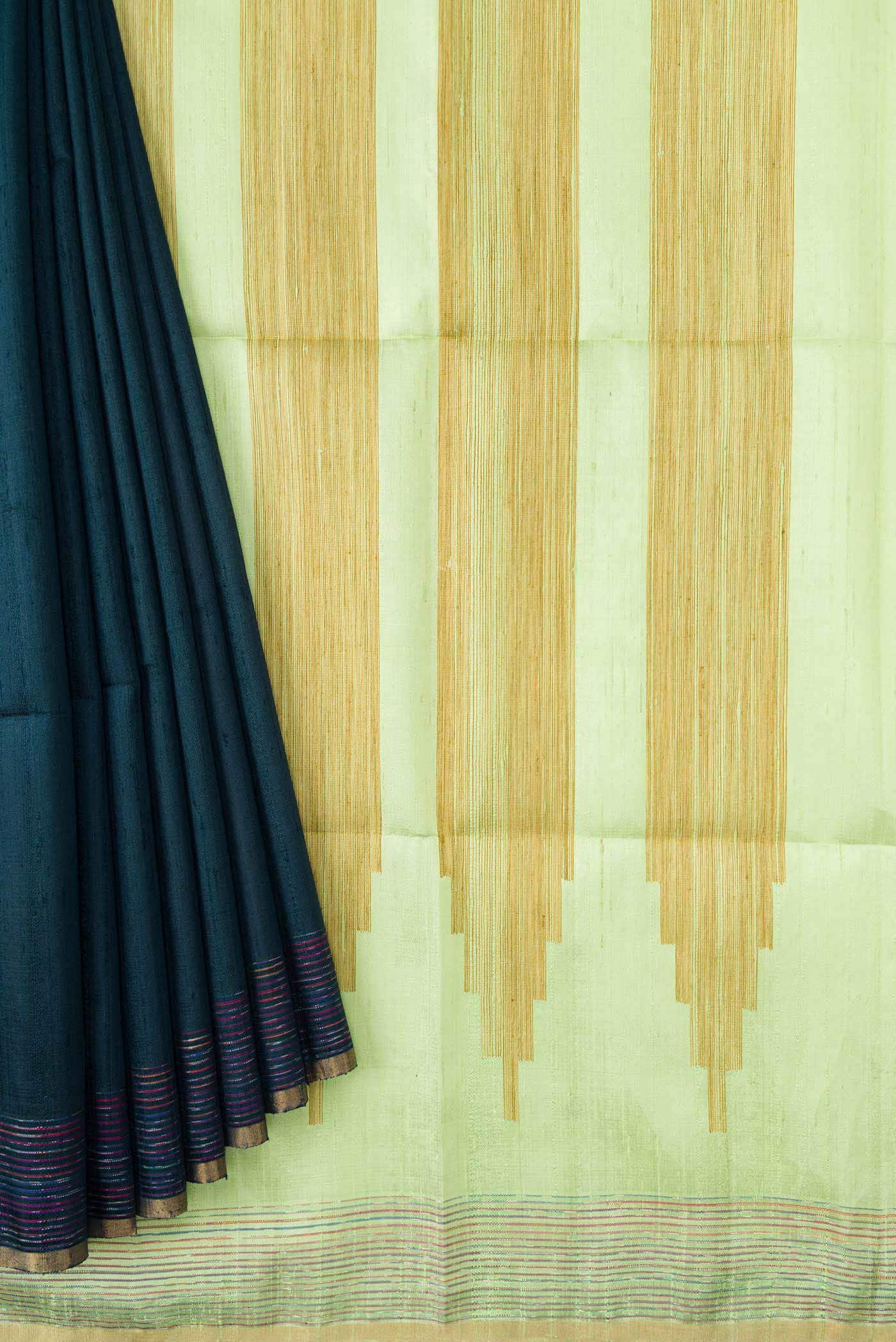 Maya Blue Dual Tone Raw Silk Saree