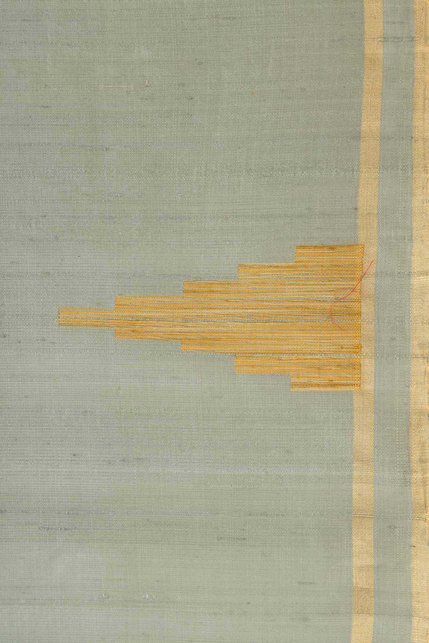 Davys Grey Raw Silk Saree