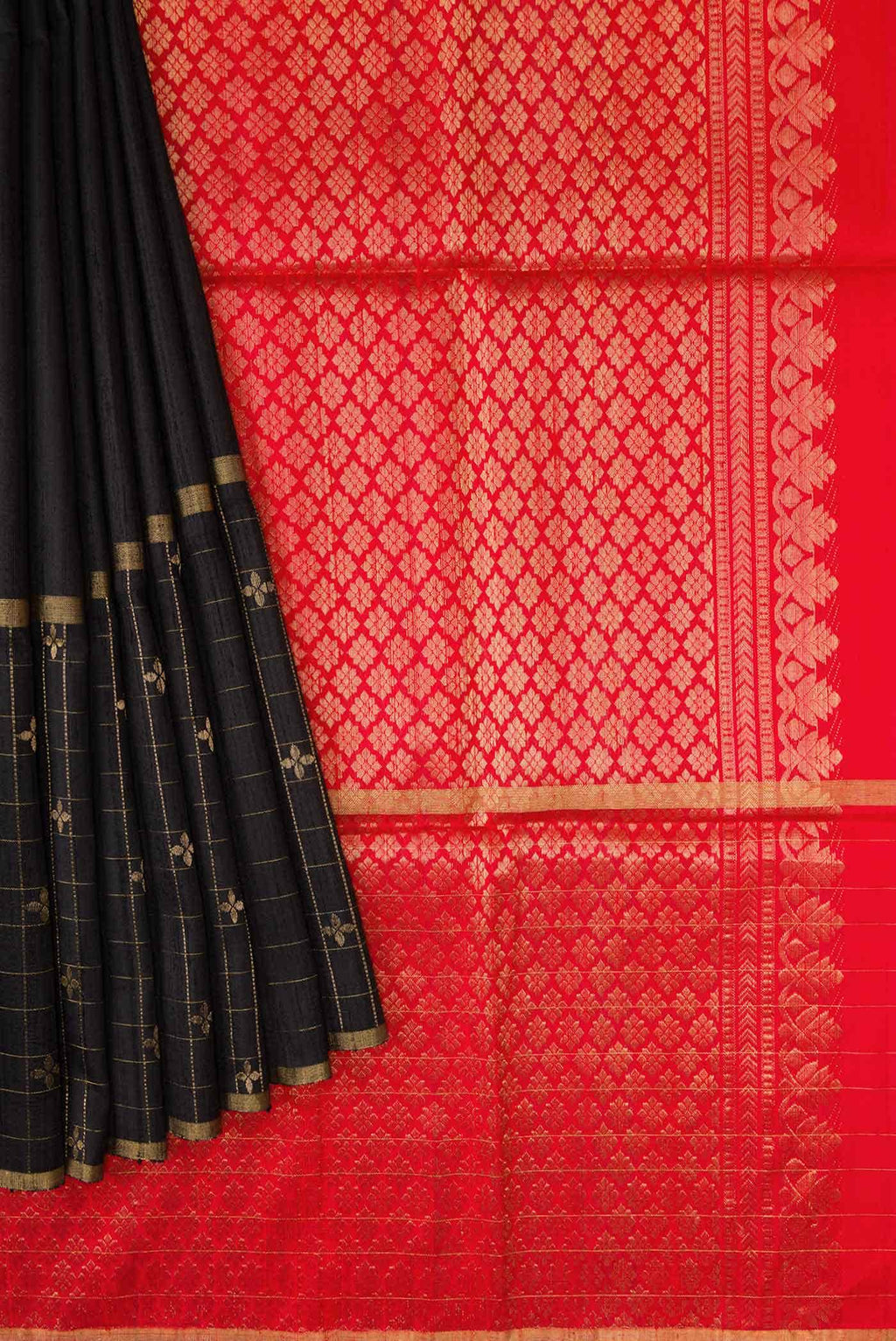 Black Raw Silk Saree