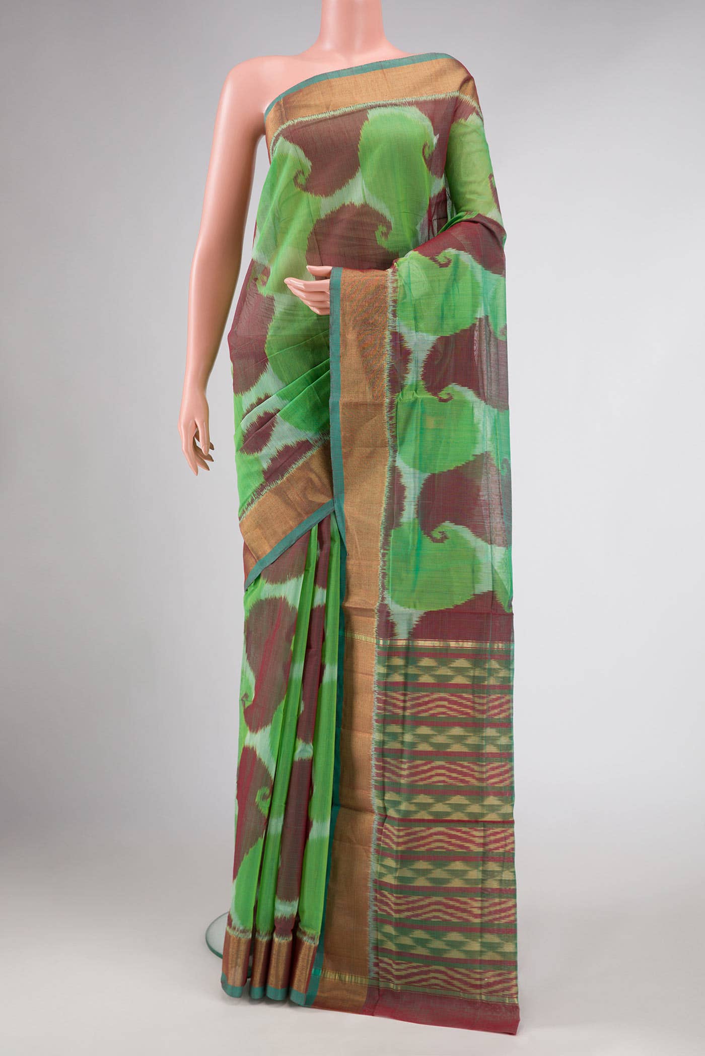 Green Silk Cotton Saree