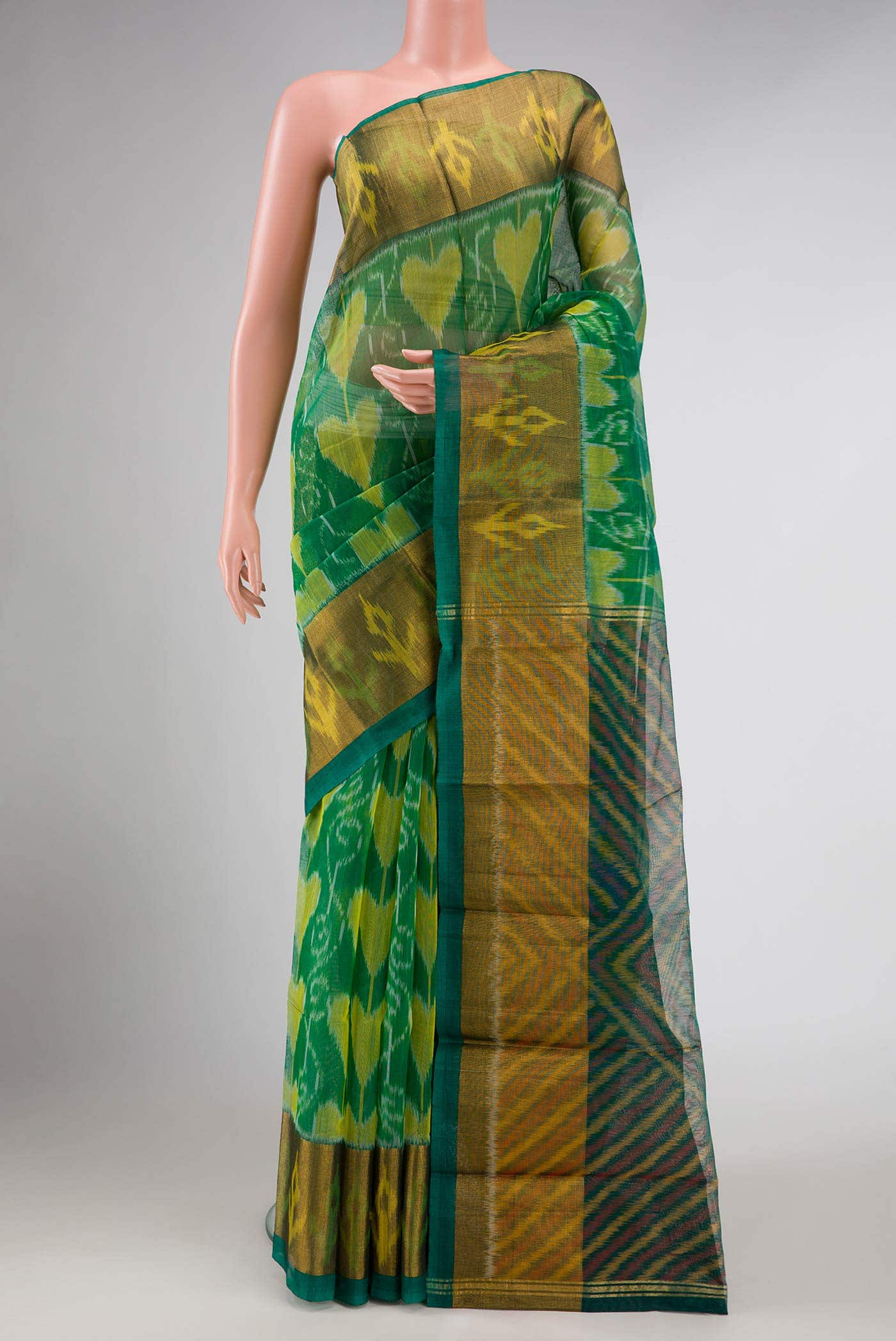 Green Dual Tone Silk Cotton Saree