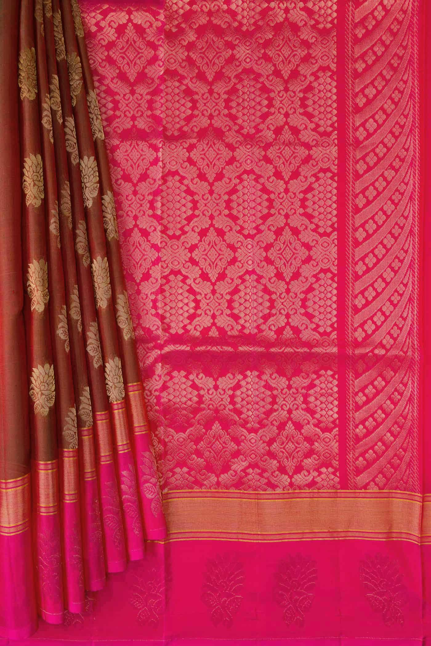 Maroon Dual Tone Soft Silk Saree