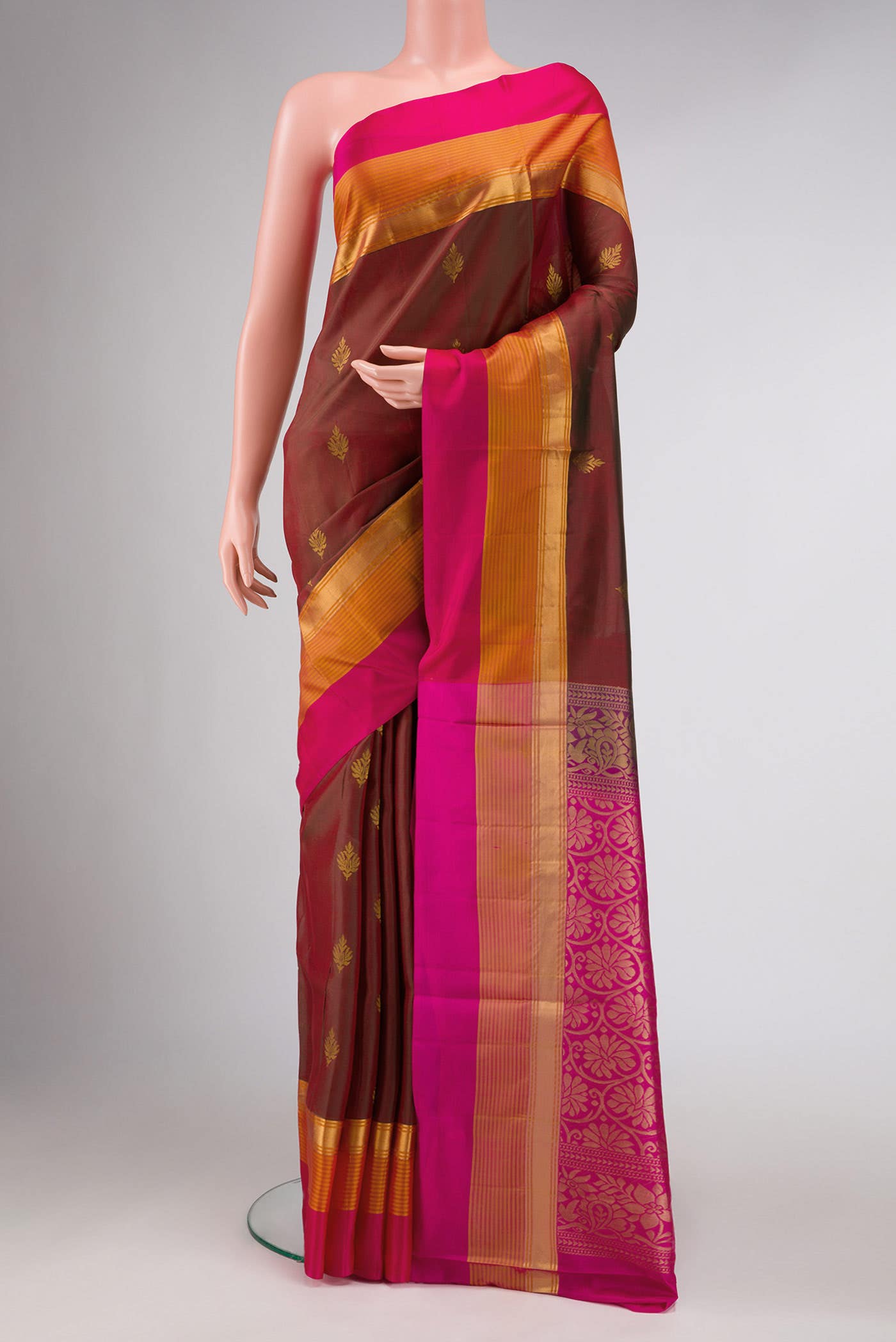 Maroon Dual Tone Soft Silk Saree
