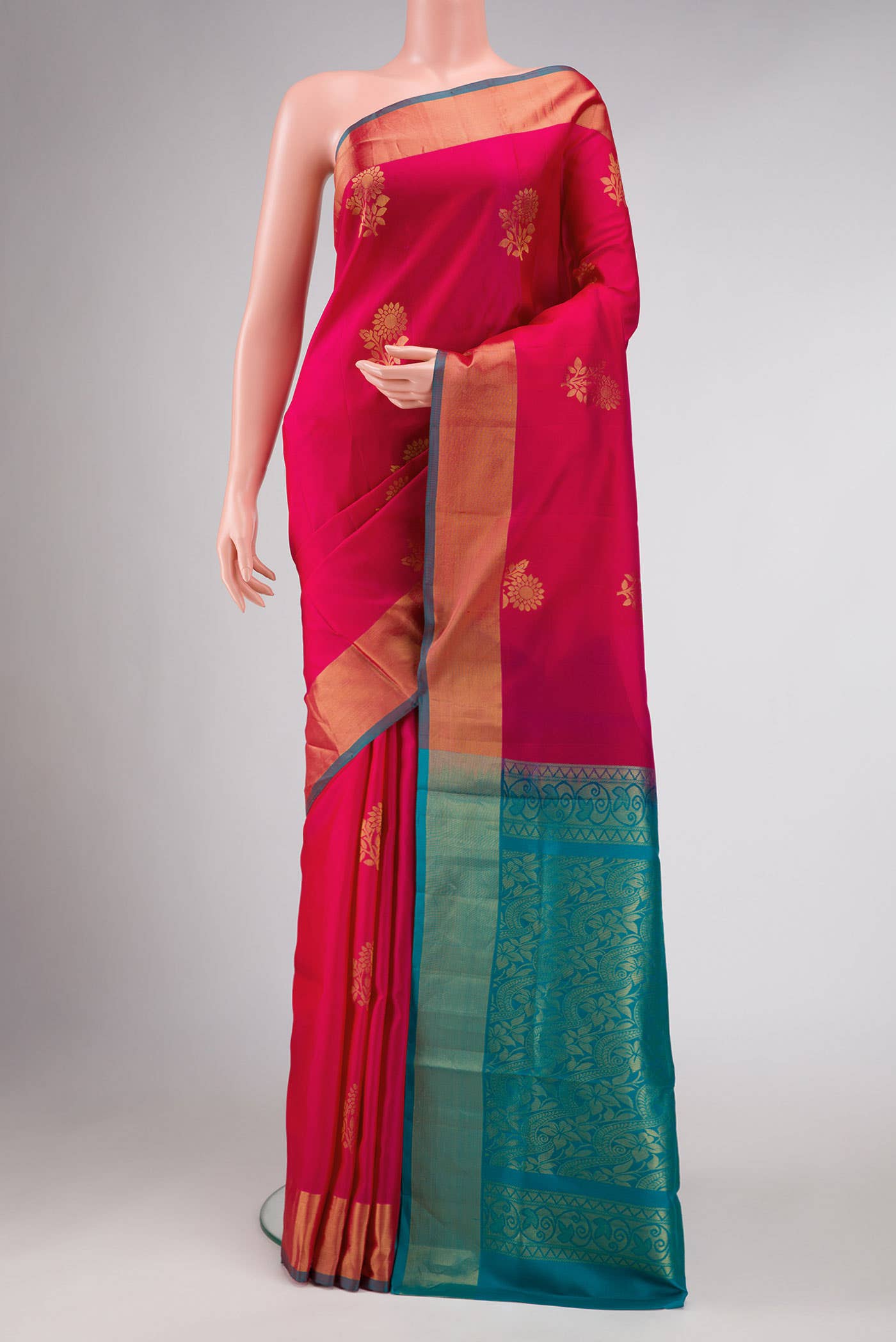 Dark Pink Dual Tone Soft Silk Saree